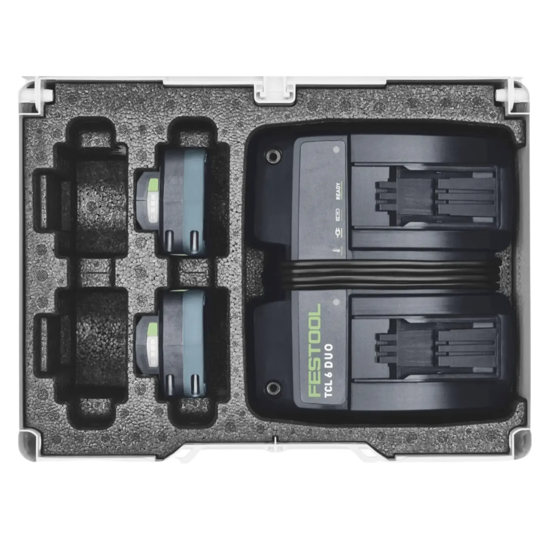 Set batterijen 18V: 2 x 4 Ah Li-ion + lader TCL6 DUO Set batterijen 18V: 2 x 4 Ah Li-ion + lader TCL6 DUO