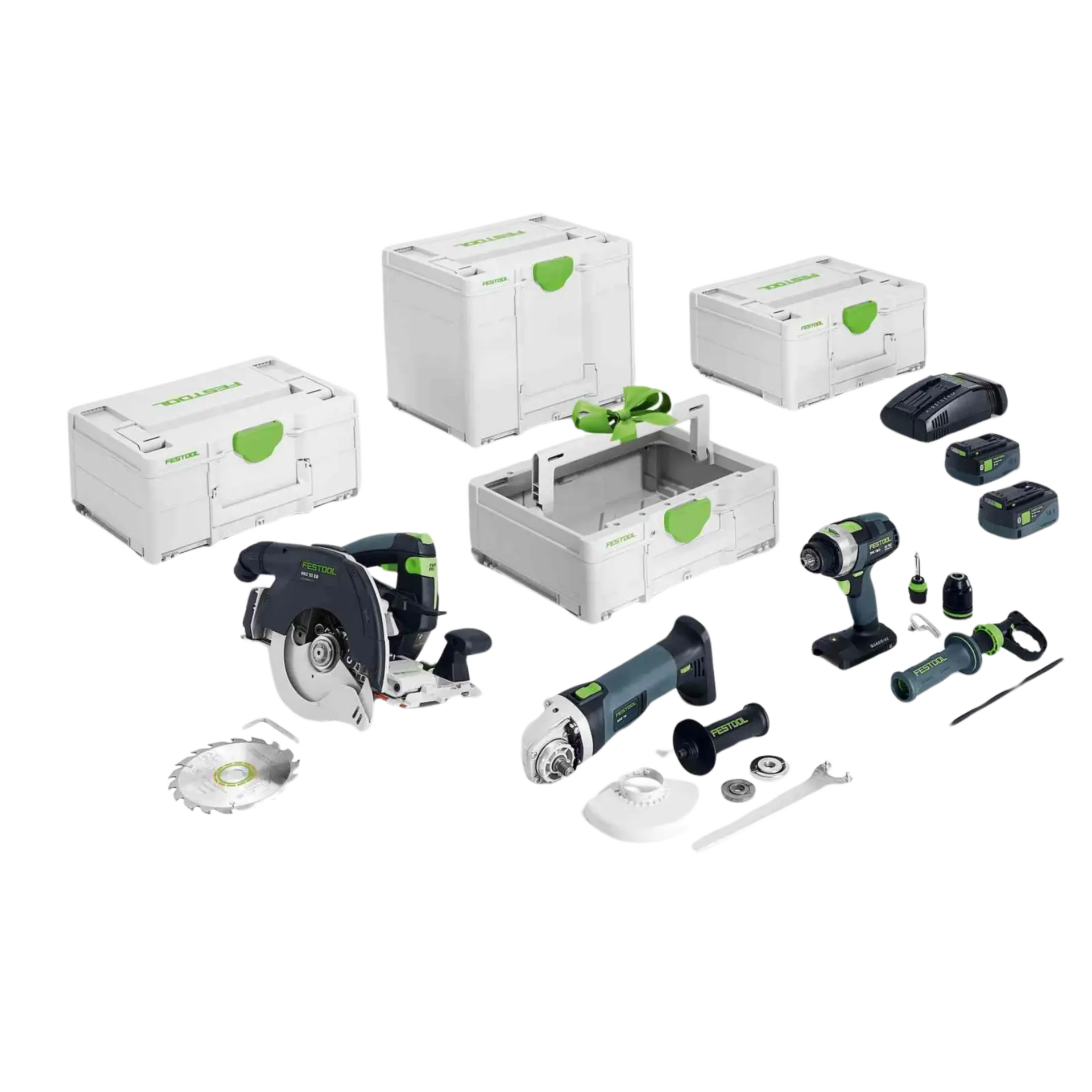 HKC 55 / TPC 18/4 / AGC 18-125 Accu Combiset 18V (2 x 5.0Ah Li-ion, Incl. Lader & SYS3) HKC 55 / TPC 18/4 / AGC 18-125 Accu Combiset 18V (2 x 5.0Ah Li-ion, Incl. Lader & SYS3)