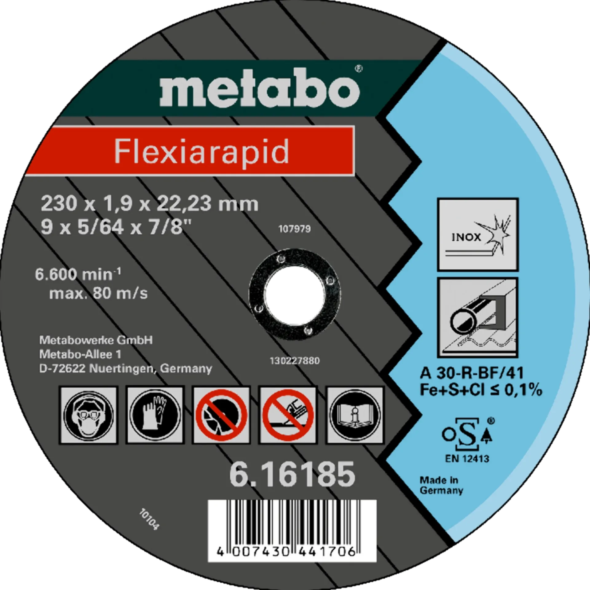 Meule De Tronçonnage Inox 230 X 2.0 X 22 mm - 61618500 Meule De Tronçonnage Inox 230 X 2.0 X 22 mm - 61618500