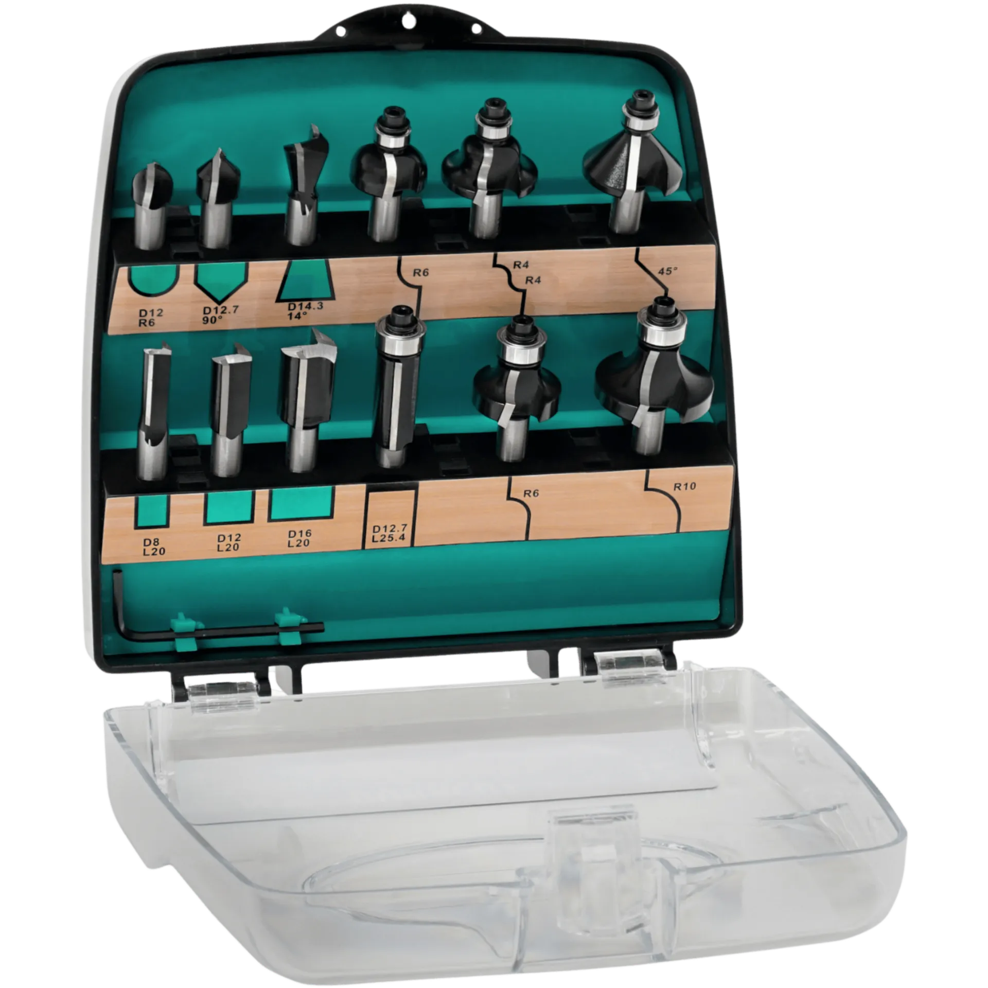 Set (12) frezen schacht 8 mm - ENT Set (12) frezen schacht 8 mm - ENT