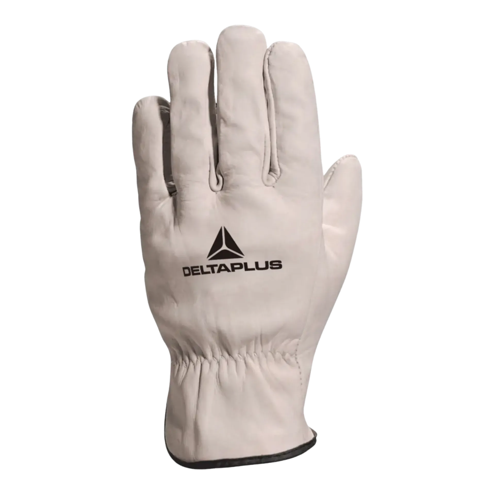 Handschoen geheel van nerf rundleder, grijs met rode rand - FBN49 - maat 11 Handschoen geheel van nerf rundleder, grijs met rode rand - FBN49 - maat 11