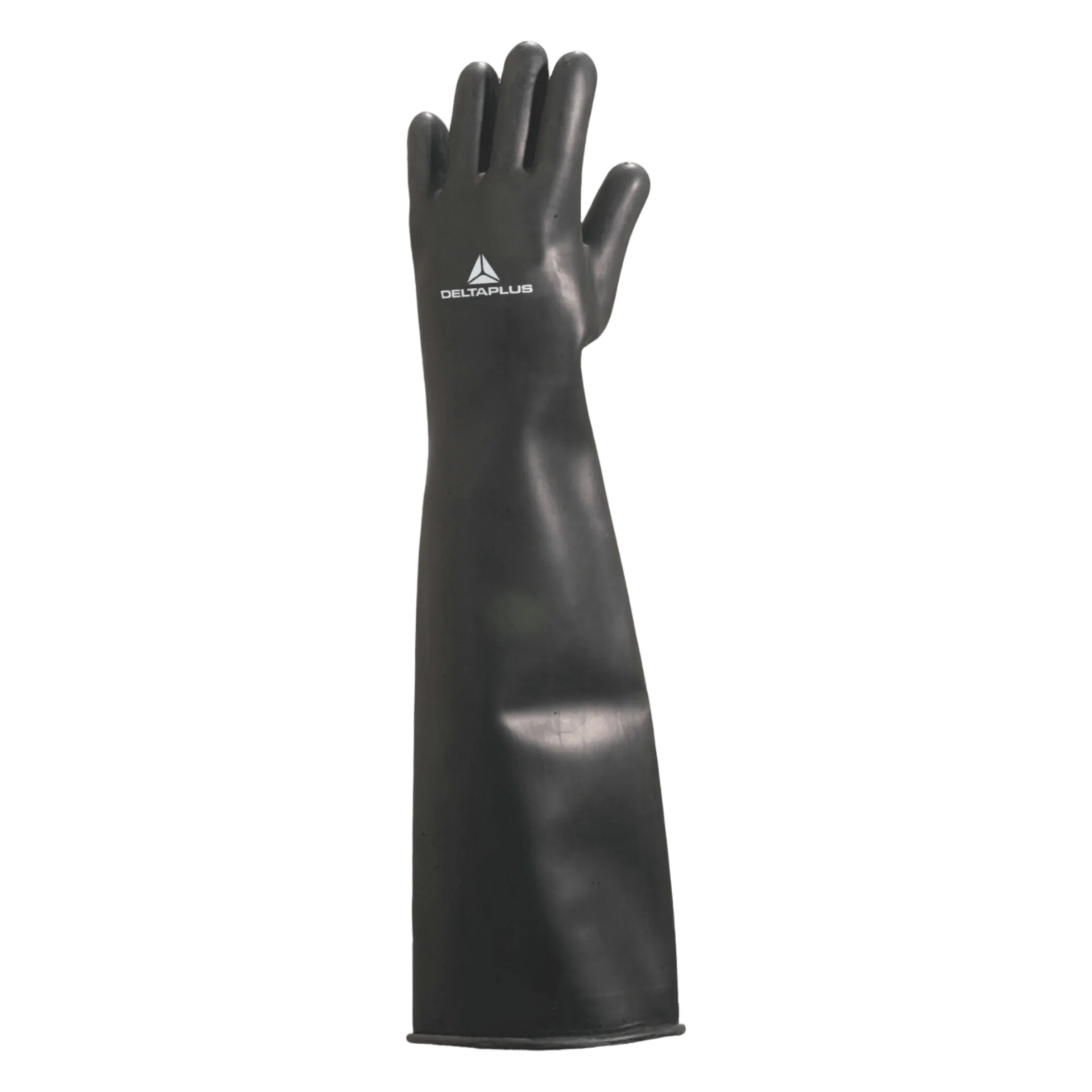Zwarte latex handschoen lengte 60 cm - M10-LA600