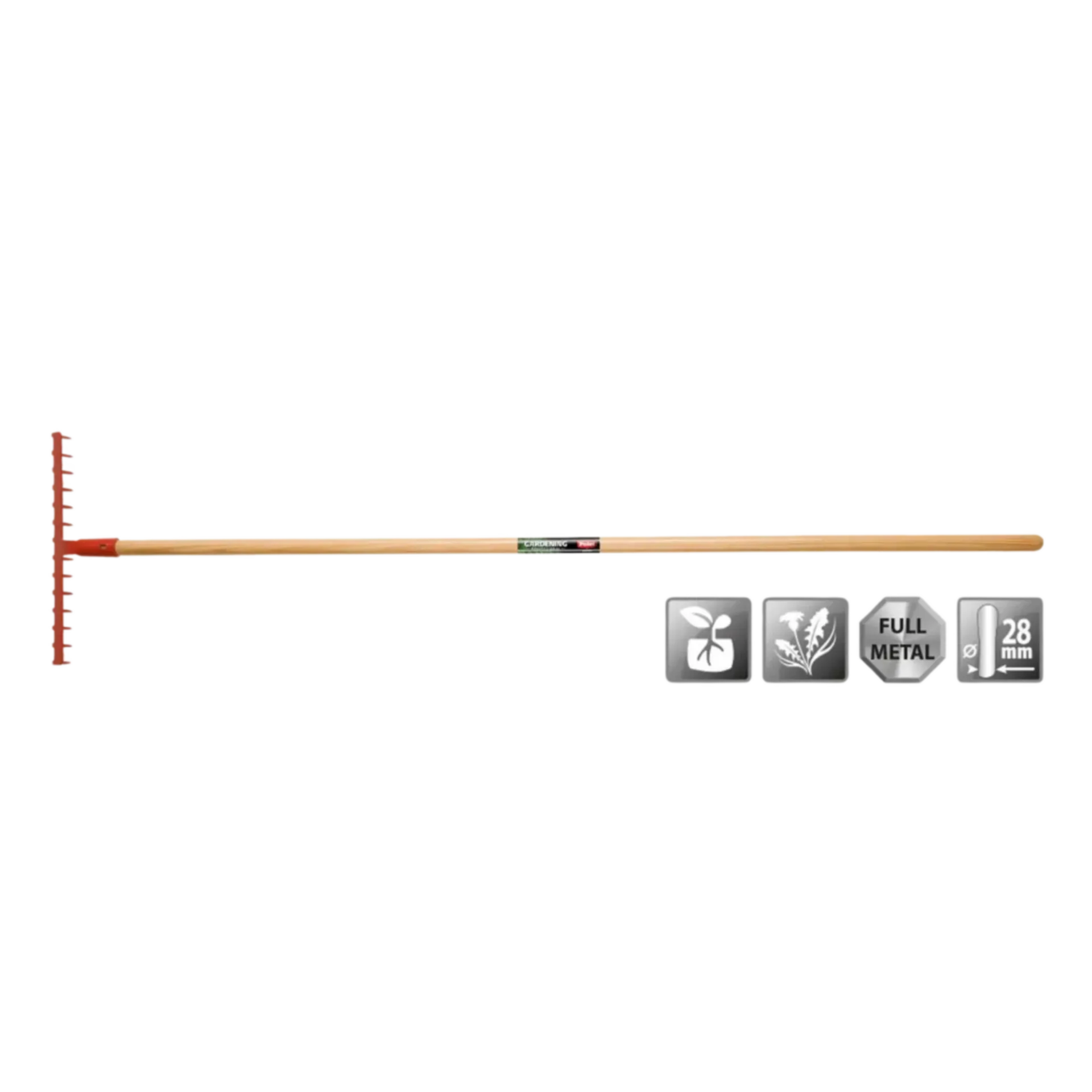 Tuinhark 14 tanden (410 mm) met essen steel (1600 mm)