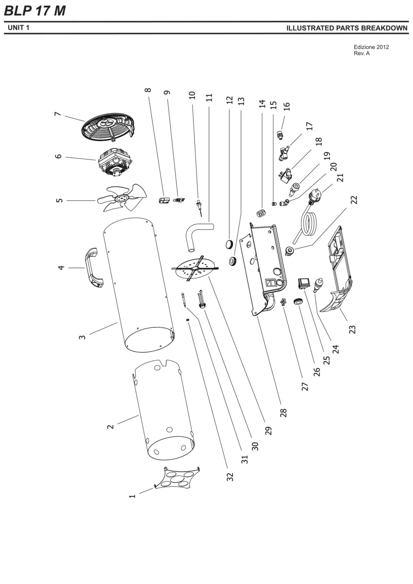 Chauffage à air au gaz BLP17M avec allumage manuel 9460 - 12900 KCAL - 230V