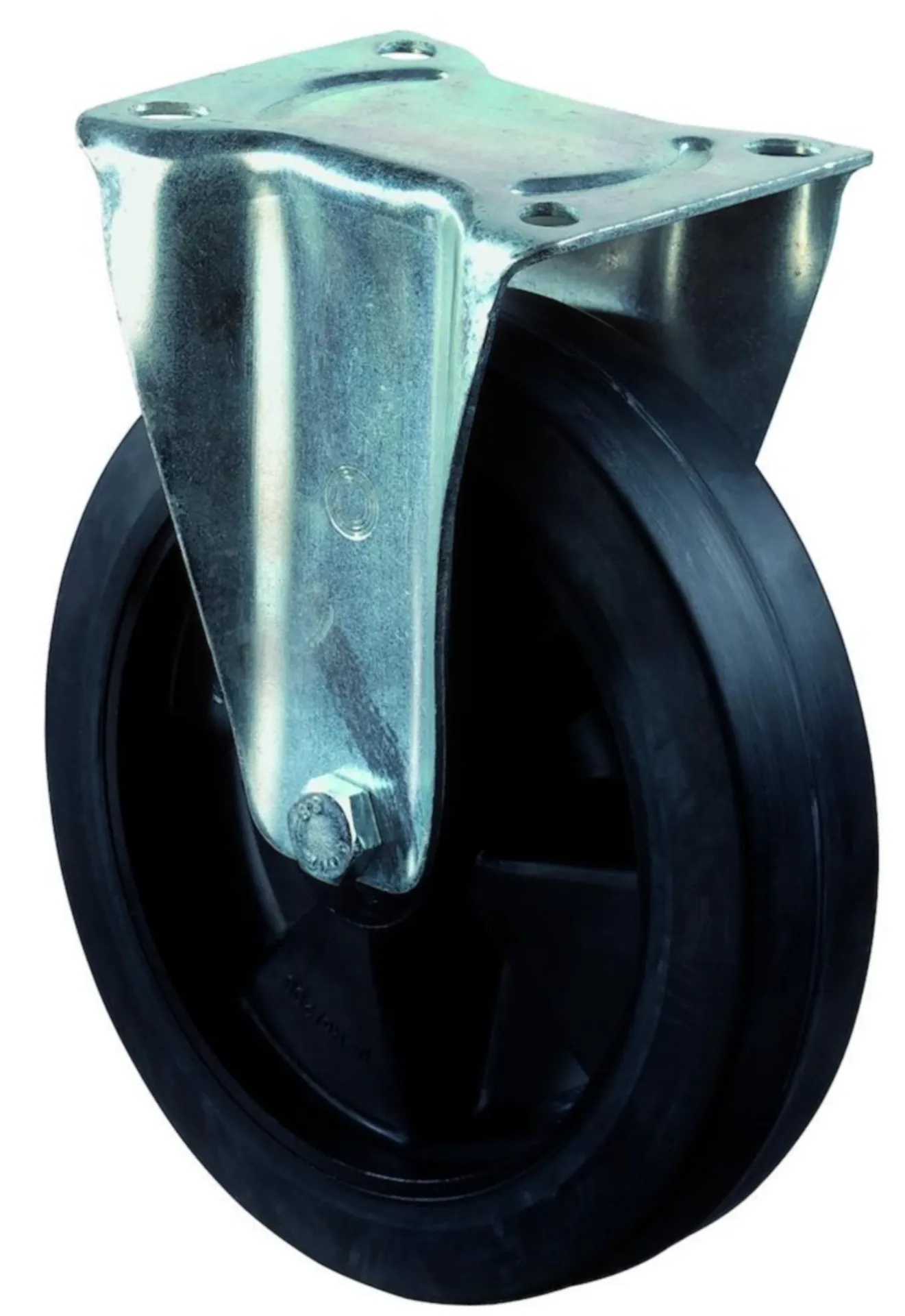 &BOKWIEL Ø 200MM, LOOPVL ELAST. BAND, ZWART, WIELLICH KUNSTST, WIELKASTL., 300KG