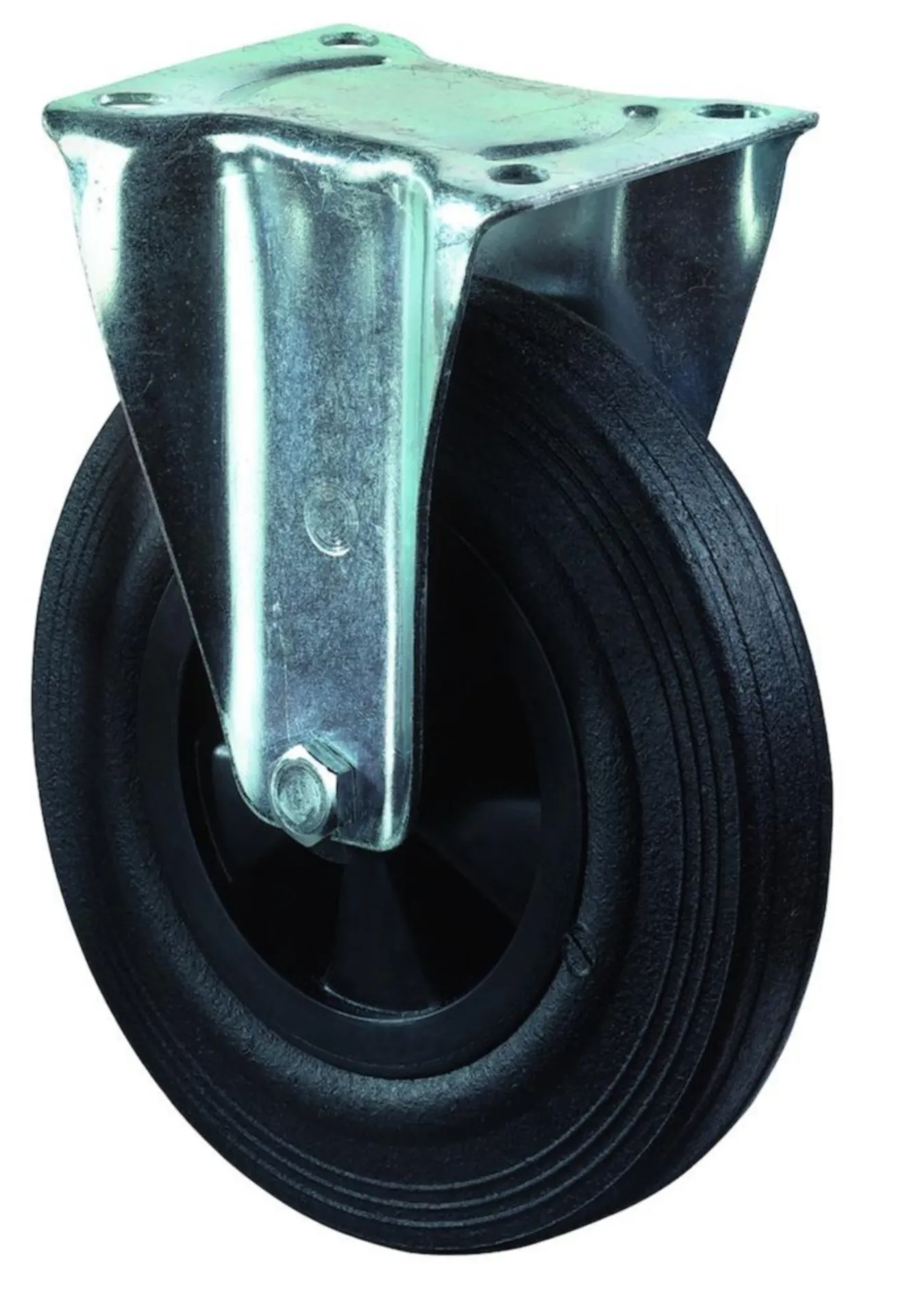 &BOKWIEL Ø 100MM, LOOPVL RUBBER ZWART, WIELLICH KUNSTST, GLIJLAGER