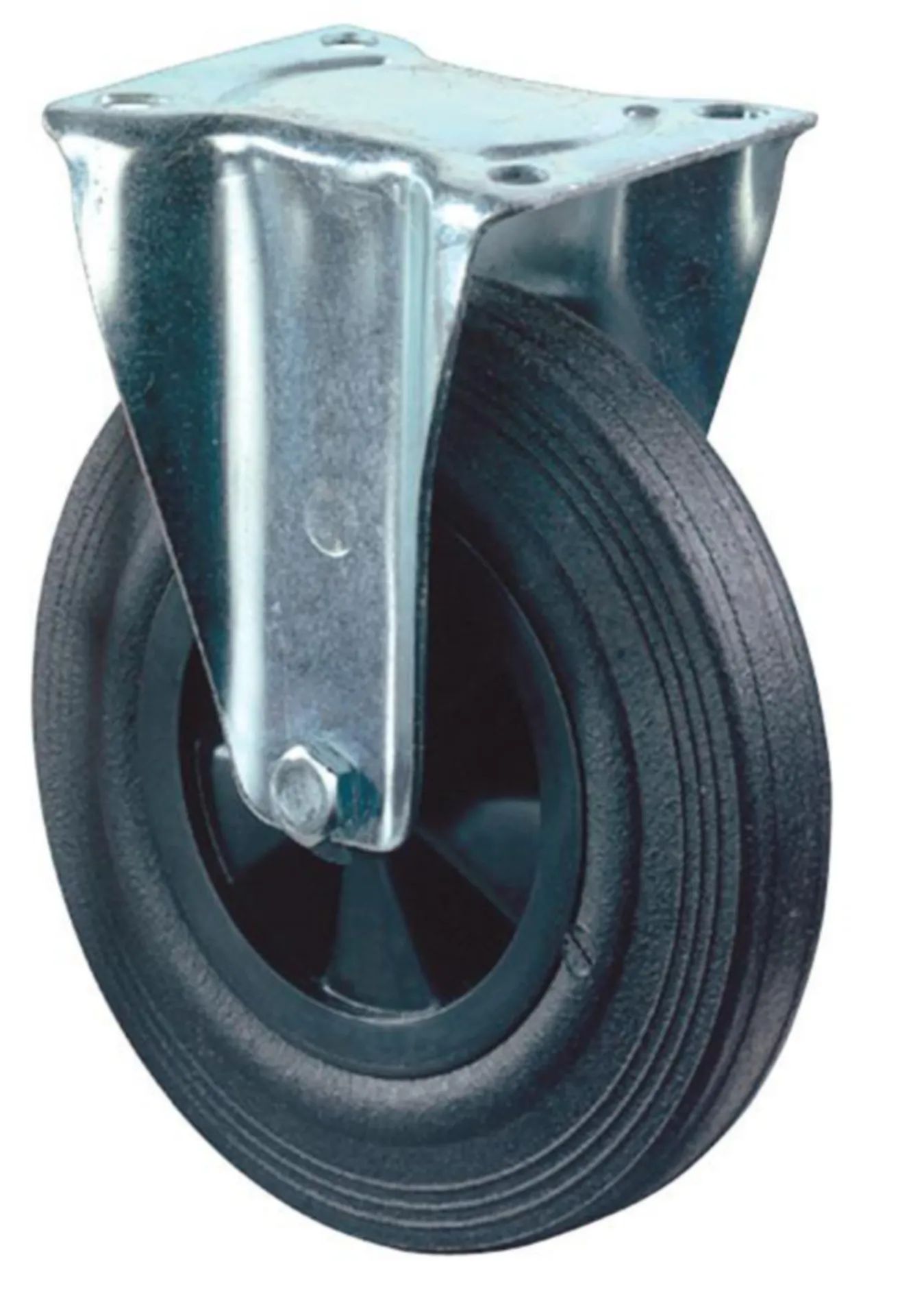 &BOKWIEL Ø 160MM, LOOPVL RUBBER ZWART, WIELLICH KUNSTST, GLIJLAGER