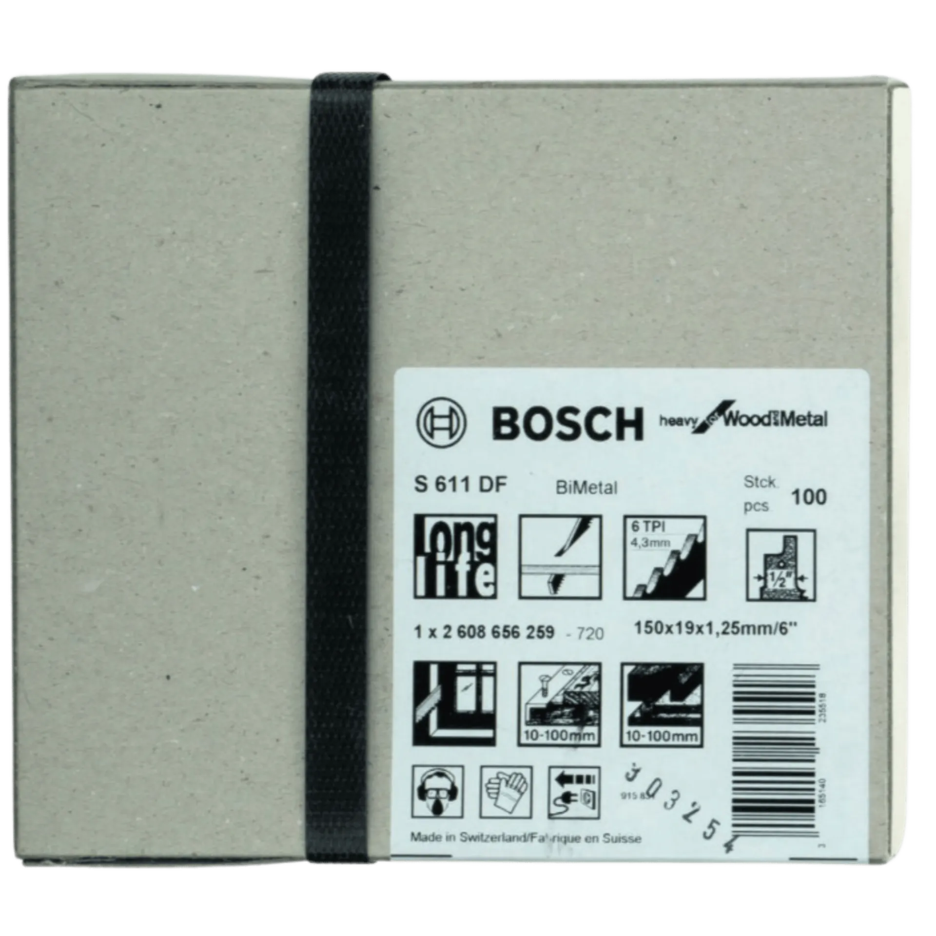 Lame de scie réciproque bois / métal s611df 100 pièces – 150 mm 2608656259