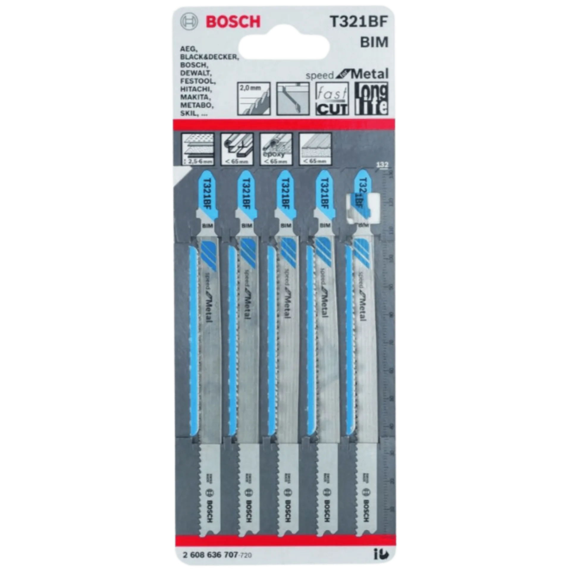 Lame de scie sauteuse T321 BF speed for metal 5X - 2608636707