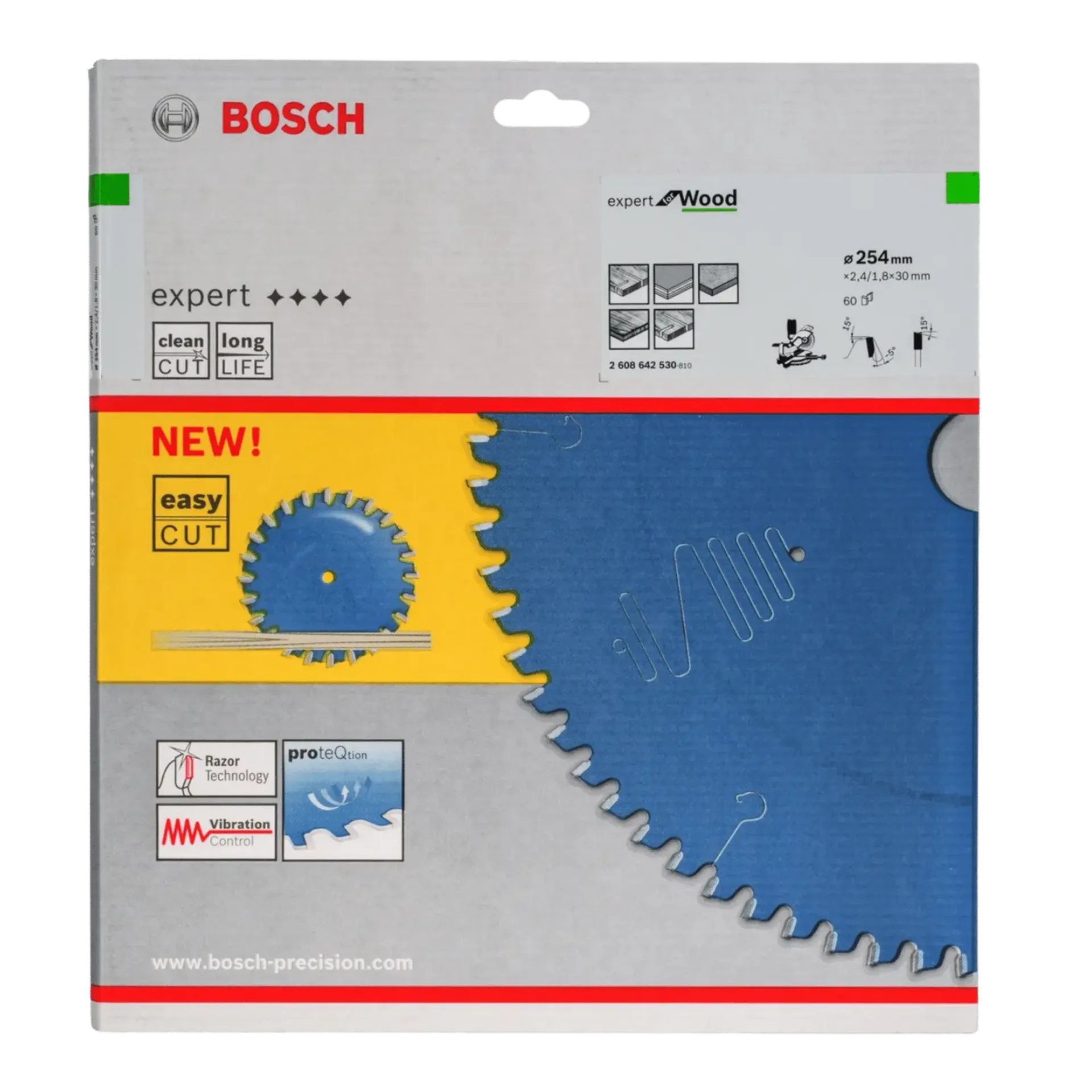 Cirkelzaagblad Expert for Wood, 254 x 30 x 2,4 mm, 60T - 2608642530 Cirkelzaagblad Expert for Wood, 254 x 30 x 2,4 mm, 60T - 2608642530