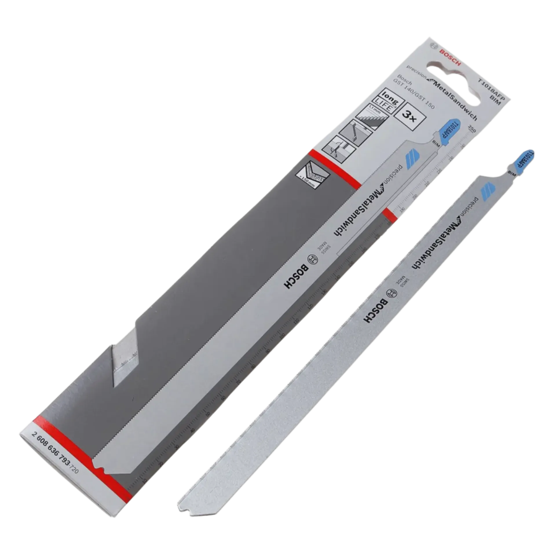 Lame de scie sauteuse T1018AFP précision sandwich blister 3 pièces - 2608636793