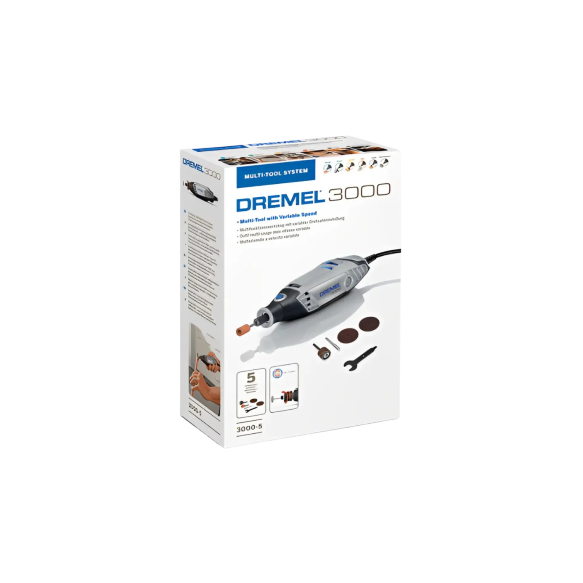 Multitool 3000-15 avec un ensemble d'accessoires de 15 pièces dans une pochette souple Multitool 3000-15 avec un ensemble d'accessoires de 15 pièces dans une pochette souple