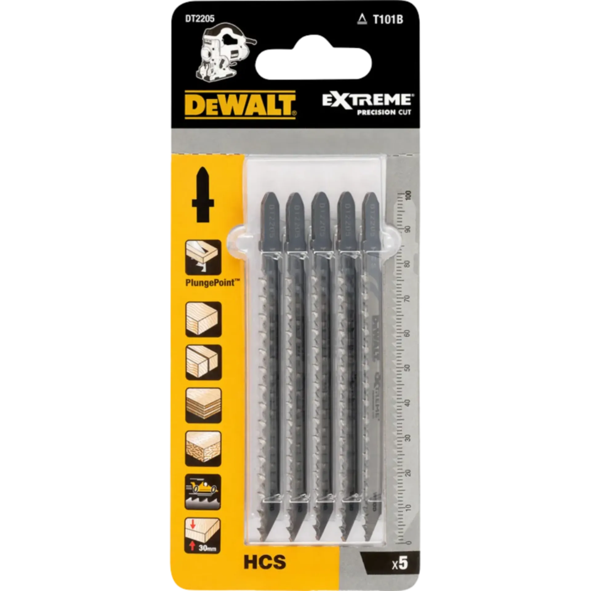 Lame de scie sauteuse DT2205-QZ XPC-HCS Ø 100 x 10 x 30 mm (5 pièces) Lame de scie sauteuse DT2205-QZ XPC-HCS Ø 100 x 10 x 30 mm (5 pièces)