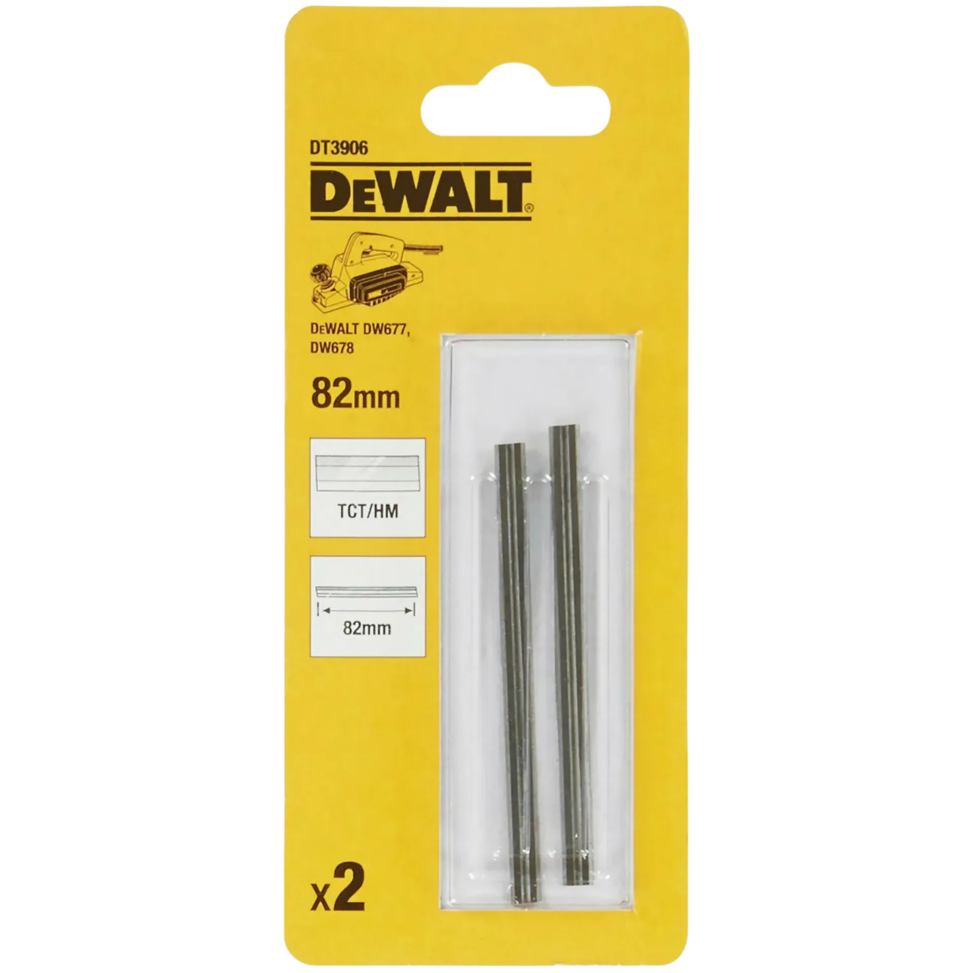 Lames de rabot HM (82 mm) pour modèles DW677/678/680 (2 pièces)
