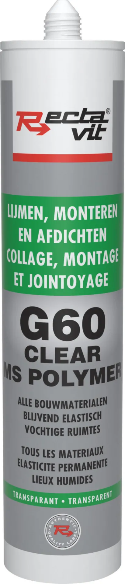 G60 PRO TRANSPARANT 290 ML MONTAGELIJM - 10031