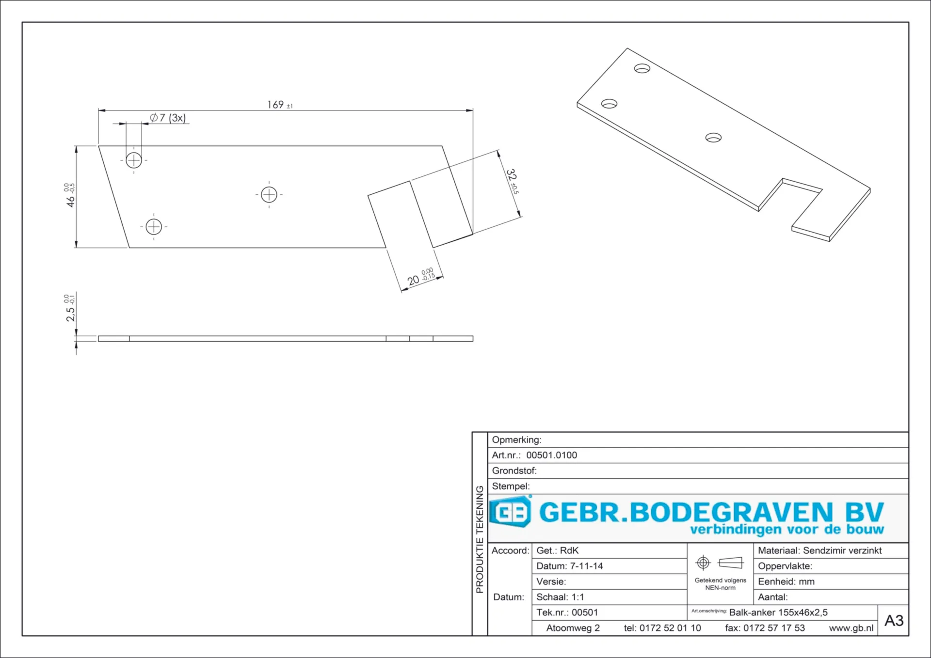 00501 BALK-ANKER 155 46X2,5 (DS=100STK)