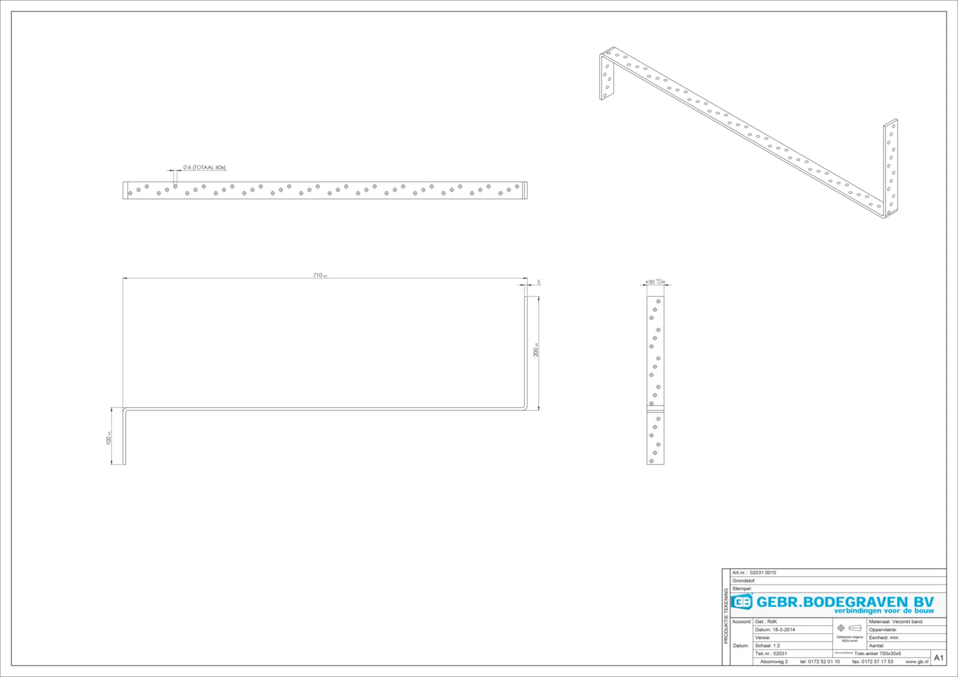 02031 TREKANKER 700 30X5 (PAK=10STK)