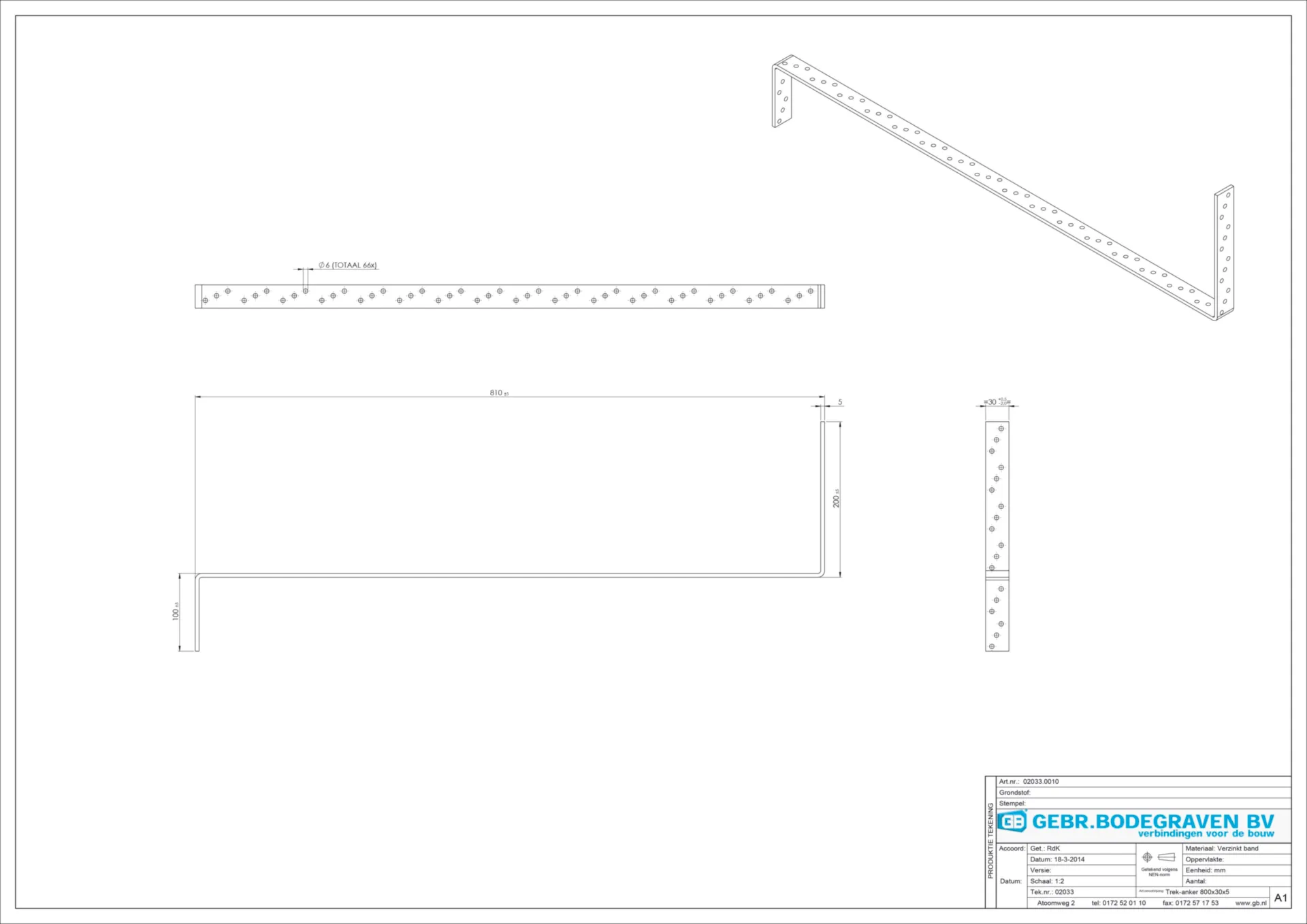 02033 TREKANKER 800 30X5 (PAK=10STK)