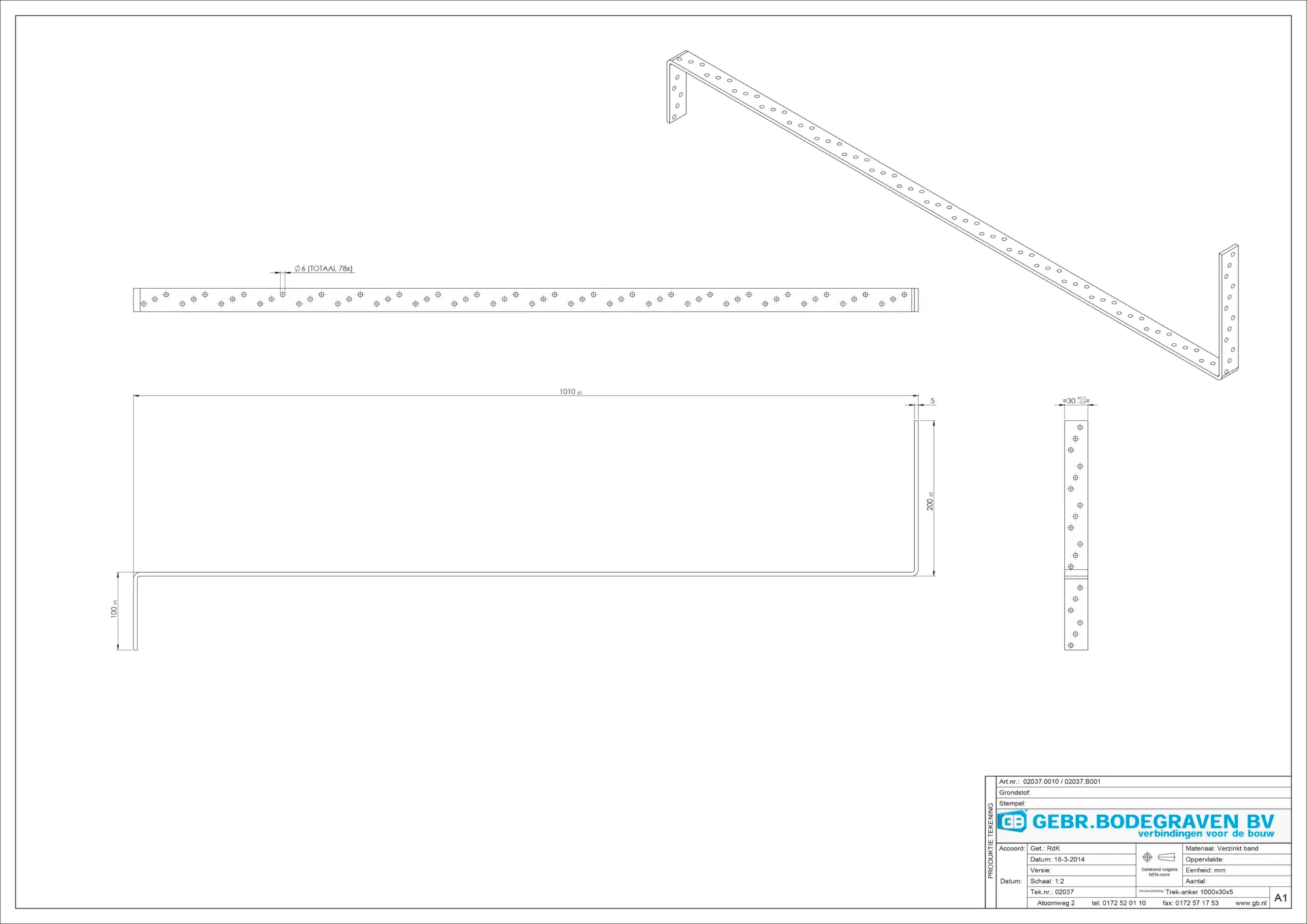 02037 TREKANKER 1000 30X5 (PAK=10STK)