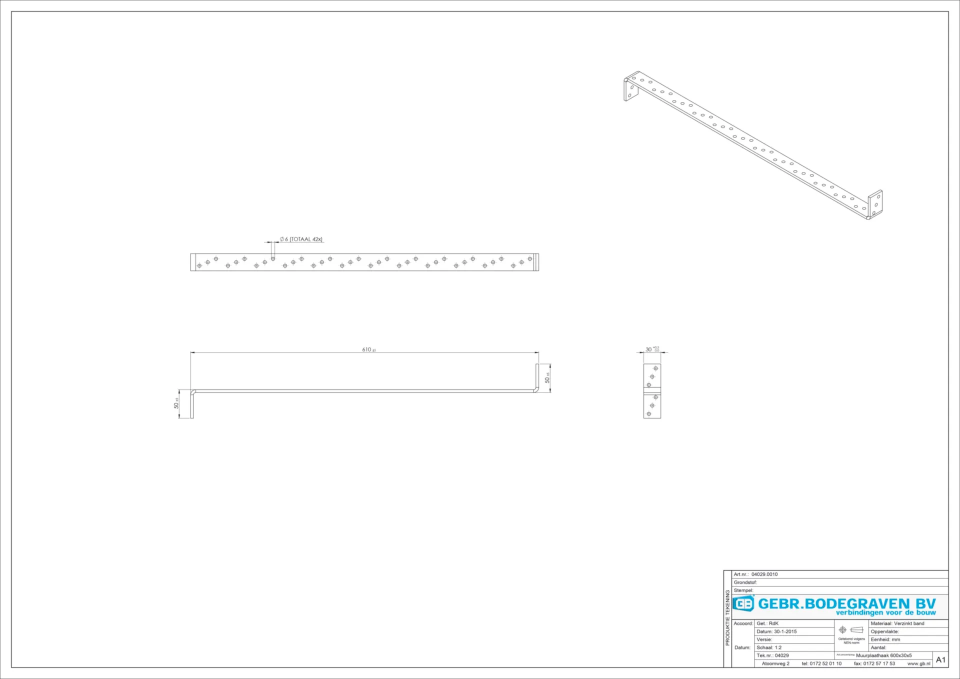 04029 MUURPLAATHAAK 600 30X5 (PAK=10STK)
