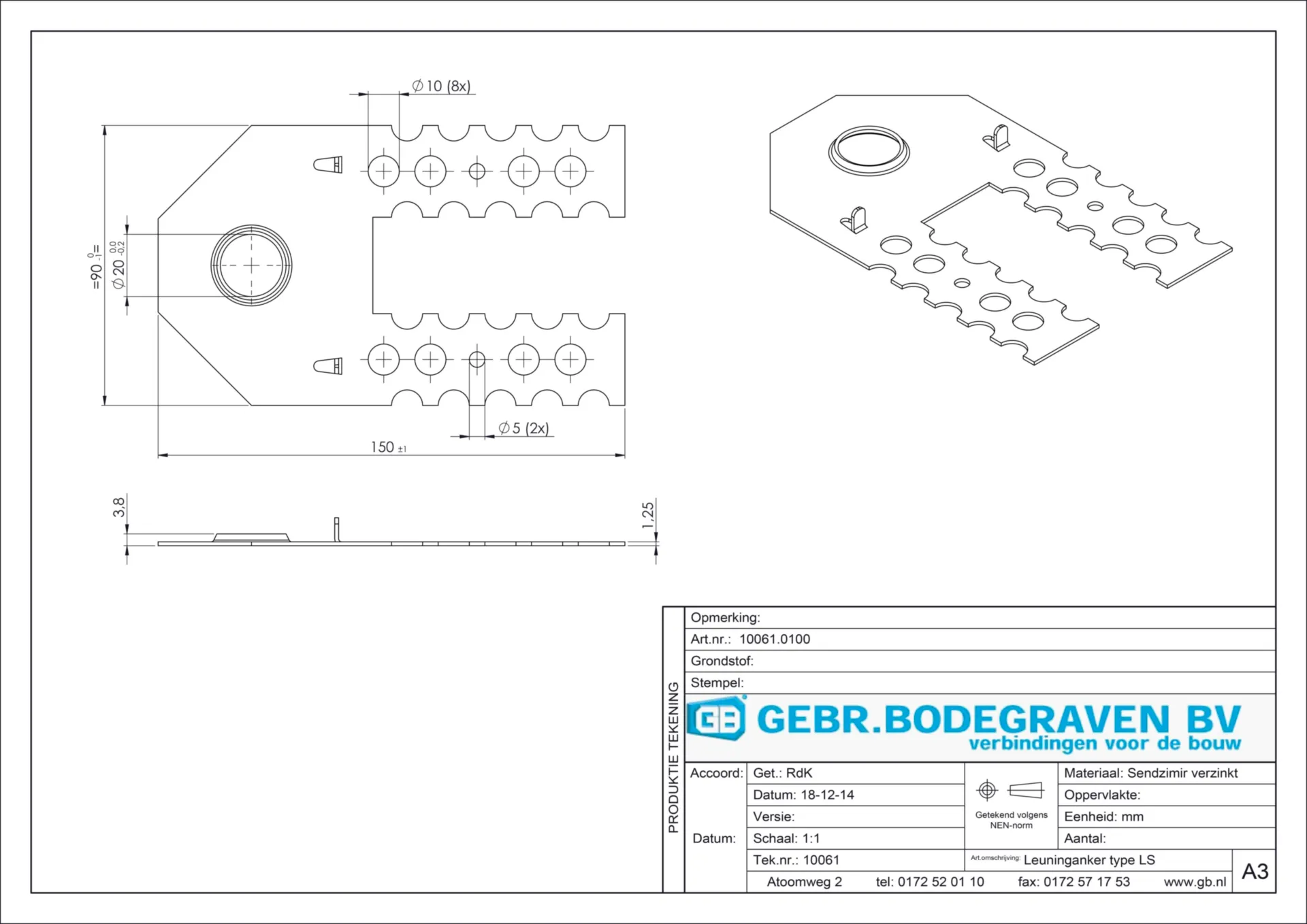 """GERÜSTHALTER FÜR """"LAYER""""-SYSTEM"" 90X1,25 (DS=100STK) - 10061.0100"