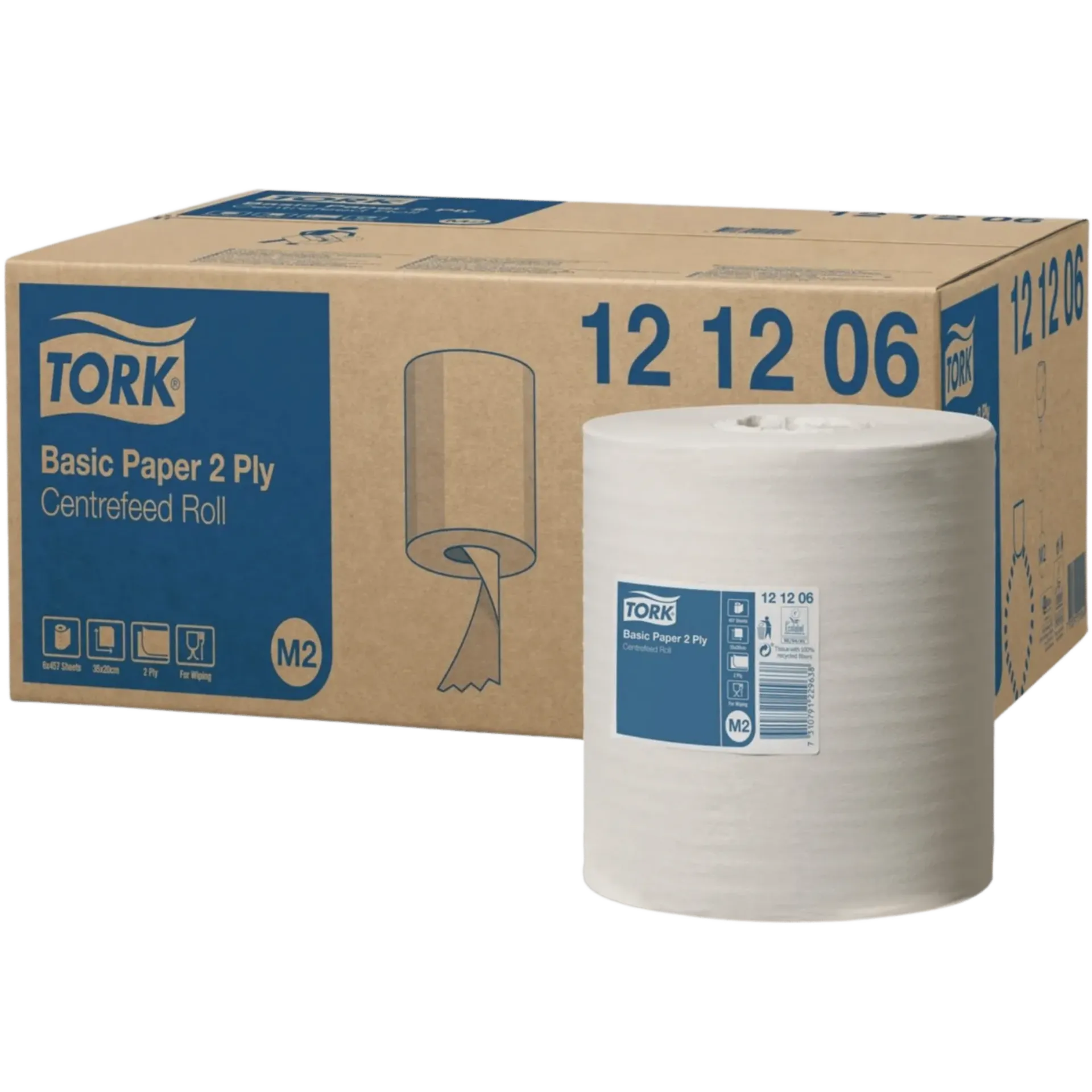 Pak (6 rollen) wit papier 20 cm x 160 m - 121206 Pak (6 rollen) wit papier 20 cm x 160 m - 121206