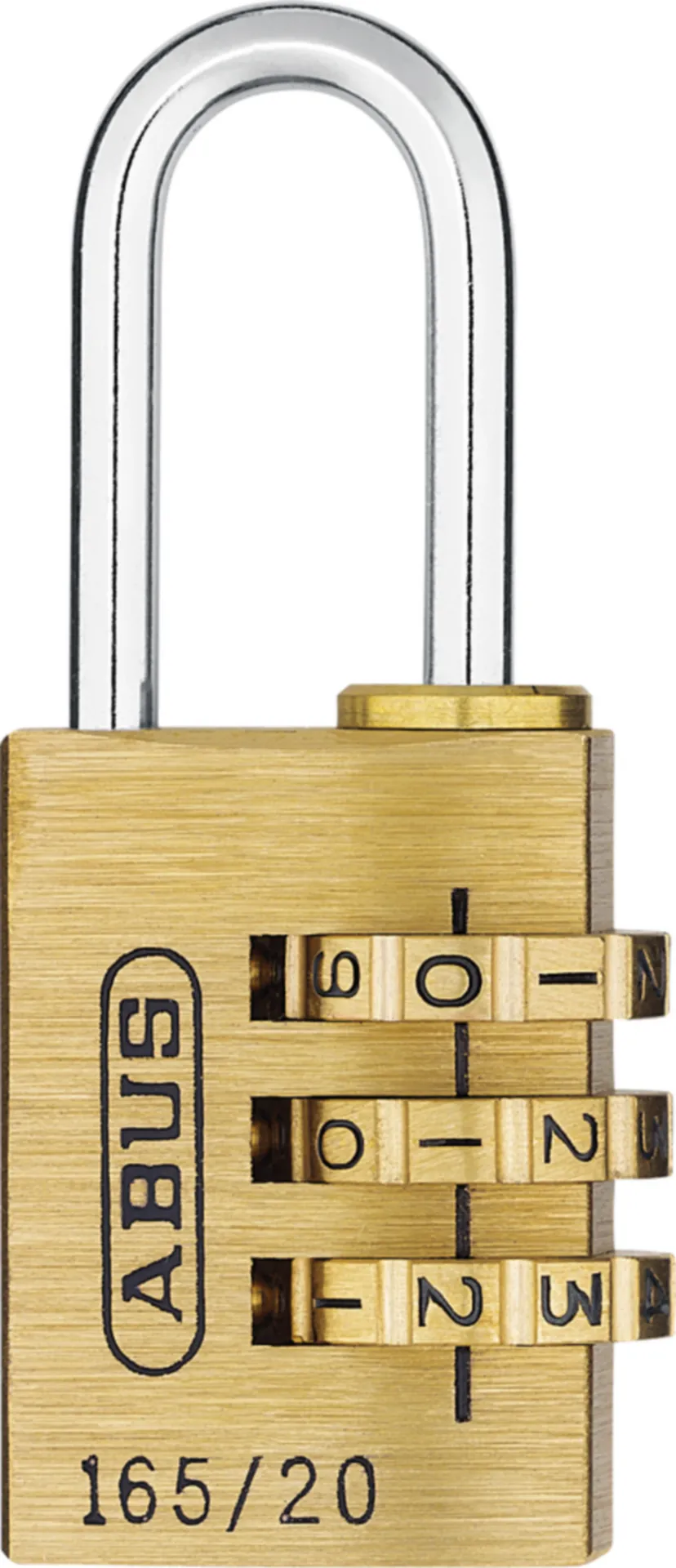 Abus 165 Cadenas à combinaison (anse acier, largeur du corps 23 mm, 21,5 mm, étrier 3 mm)