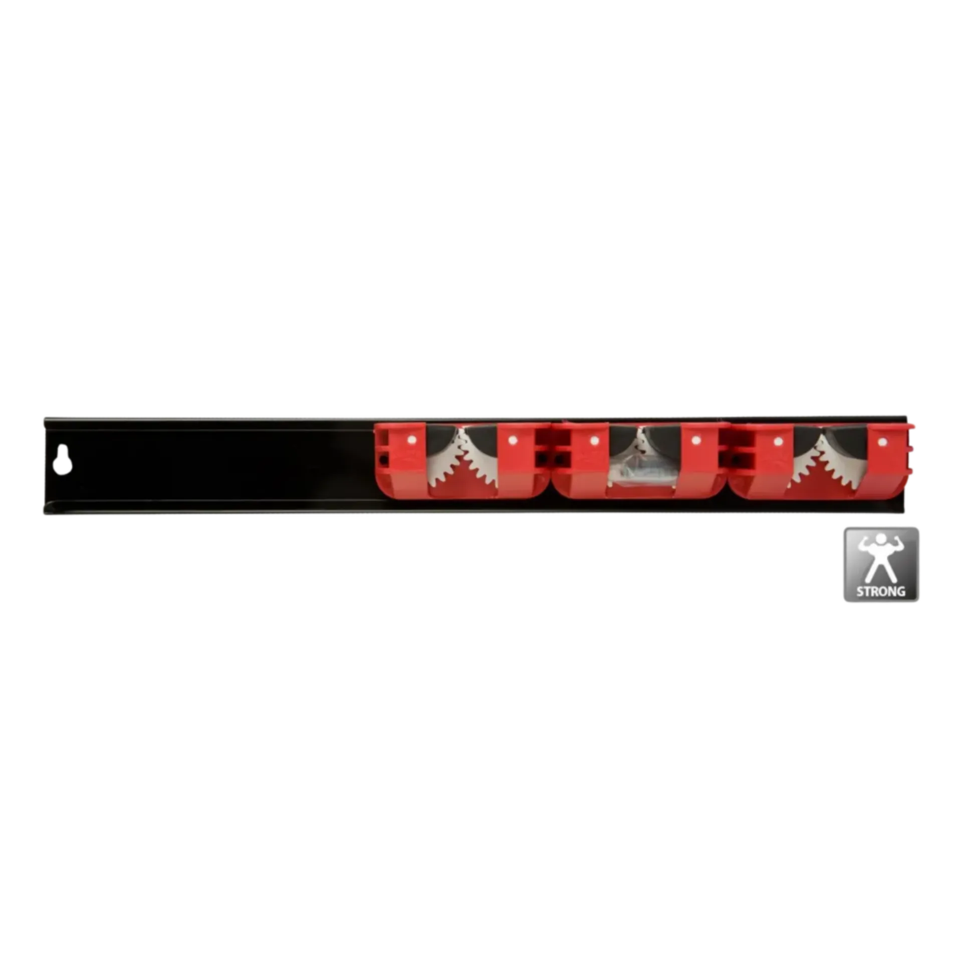 Porte-manche avec 3 supports sur rail - 500 mm Porte-manche avec 3 supports sur rail - 500 mm