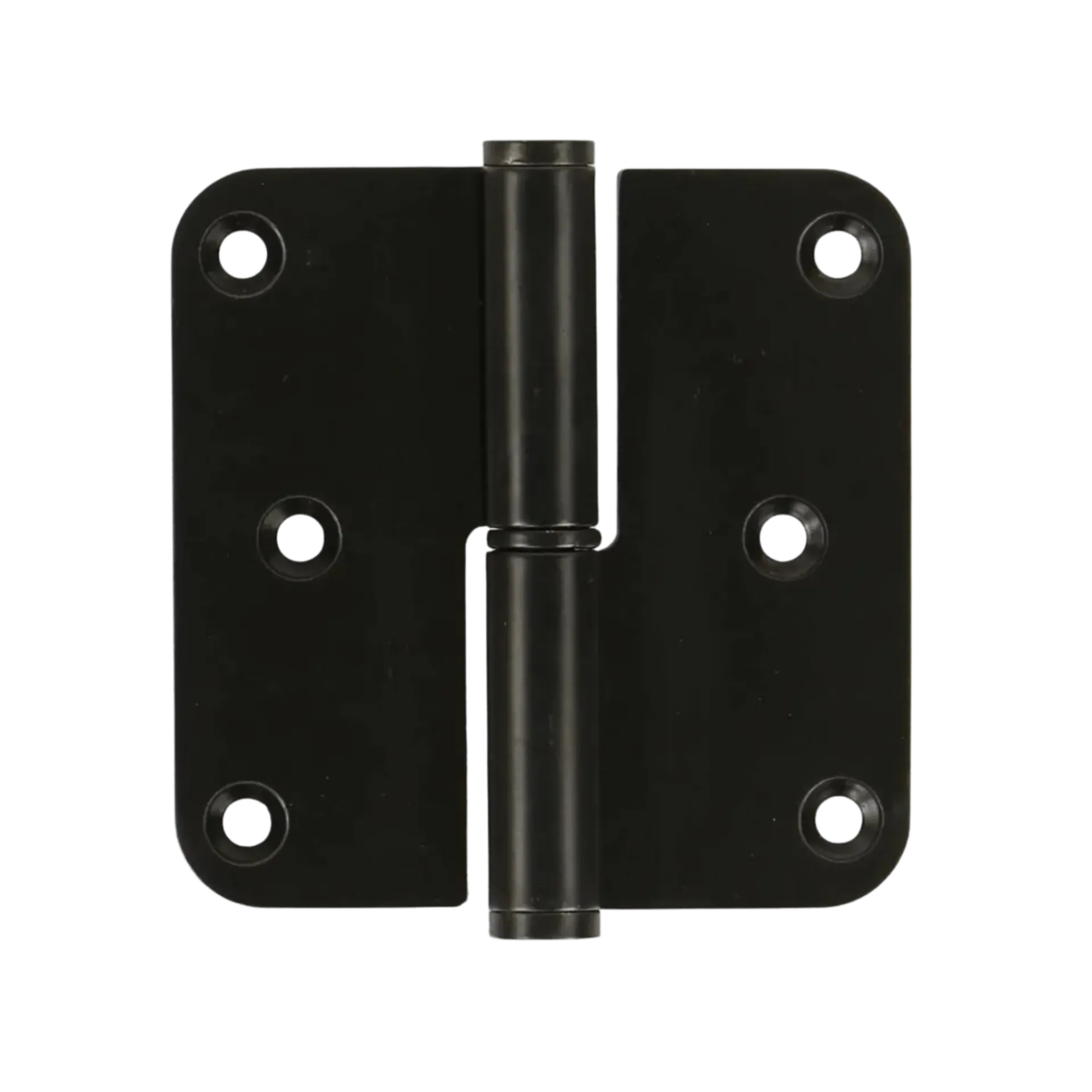 Paumelle 80x80mm Gauche Fini Dia 12mm Épaisseur 2,5mm Inox 9005 Noir mat