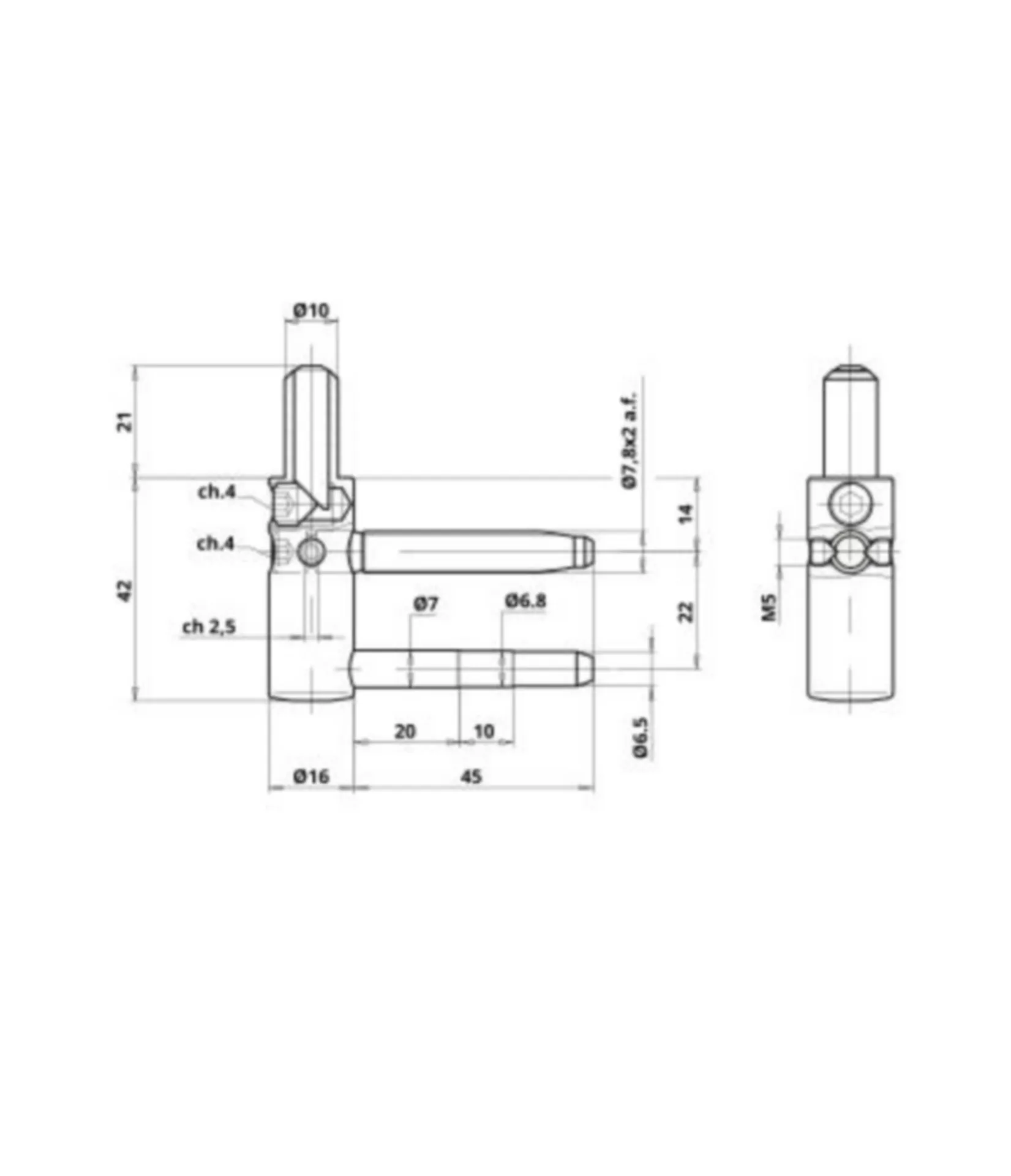 Otlav Exacta fiche mâle (Ø 16 mm, acier zingué, réglable)