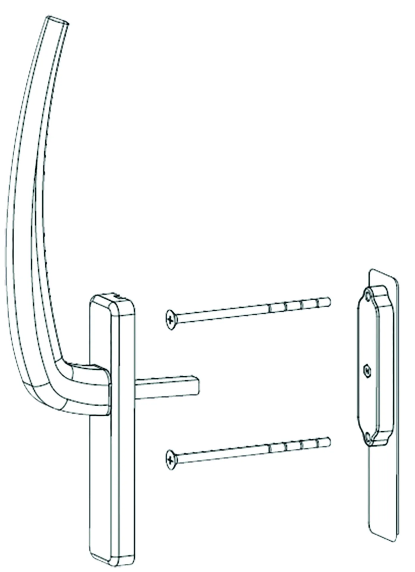 185176 ENKELE GREEP + SCHELP EV1 BLIND HS 300 HAUTAU DESIGN M6X100 STIFT_10X45M