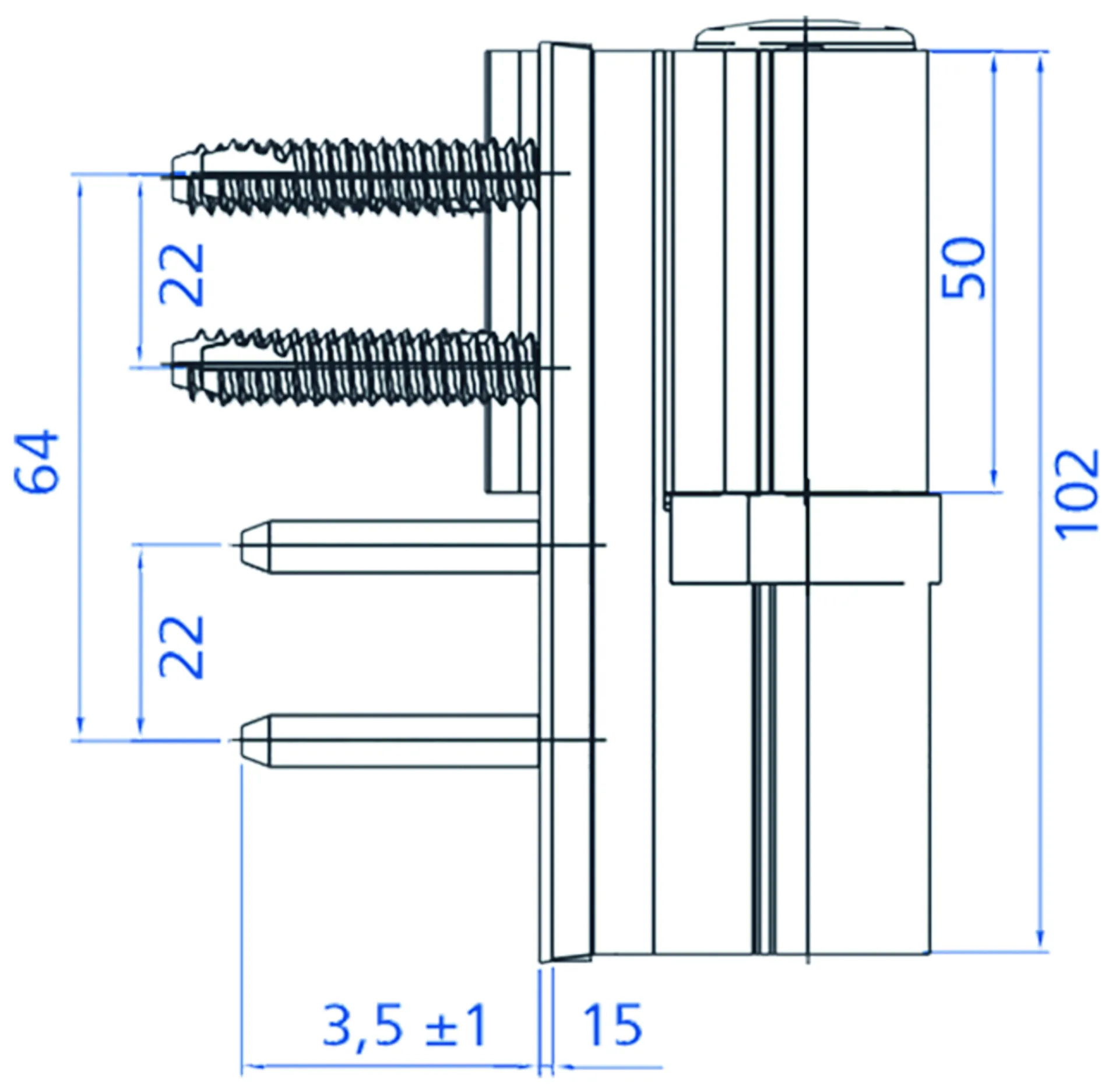 DEURSCHARNIER HAPS P800NL +NOK 2 DLG 160KG ZONDER TOEBEHOREN 8,5-2,5MM RAL6009