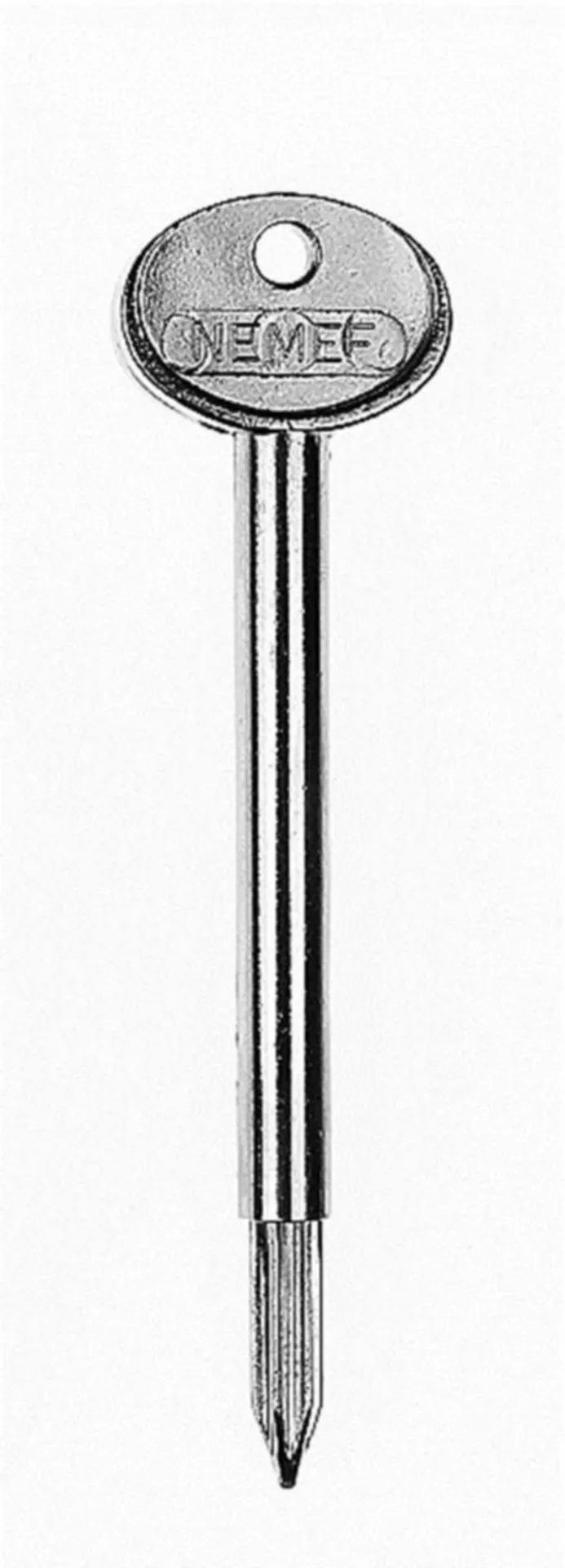 CLÉ NEMEF S2603 POUR VERROU 2603 ZAMAC NICKELÉ