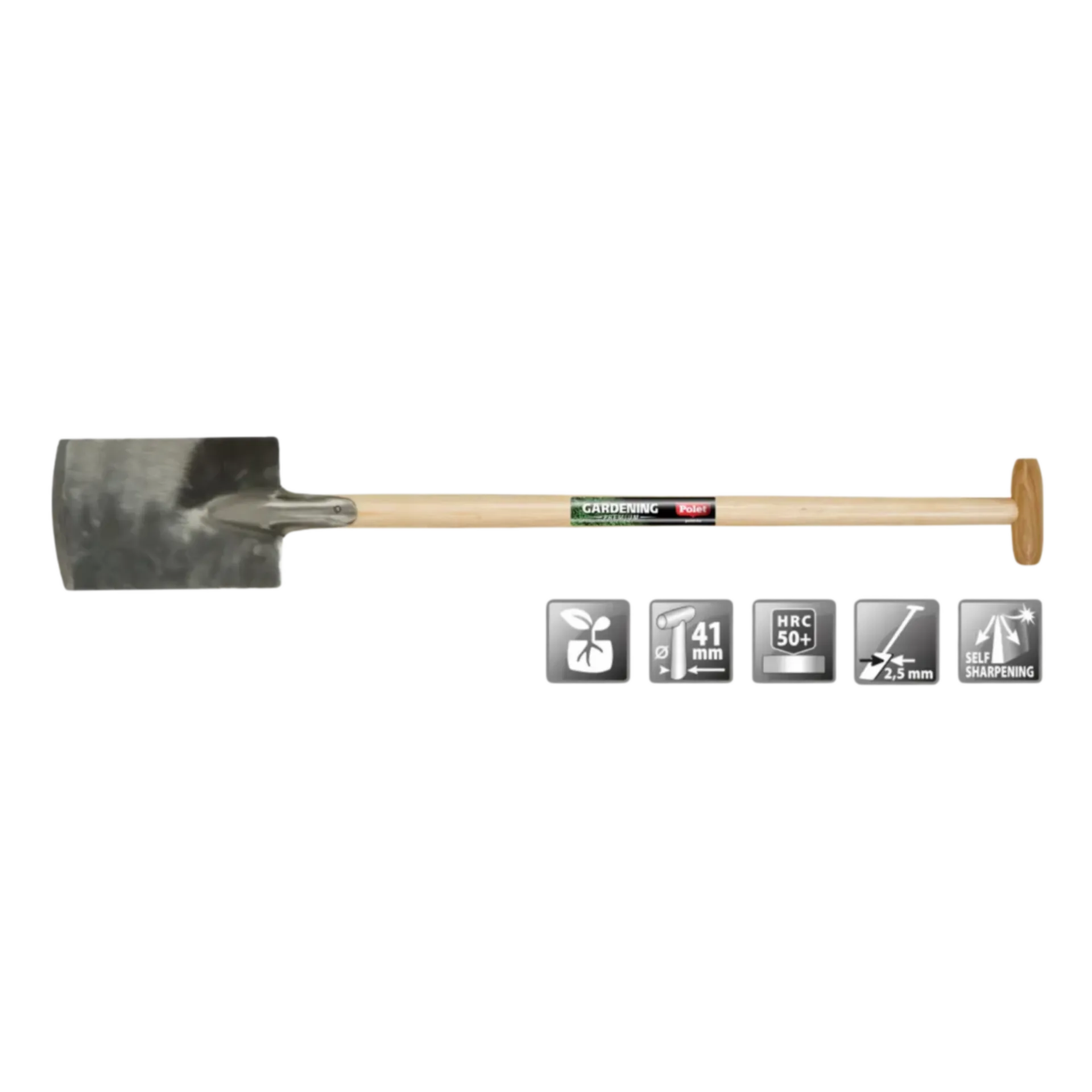 QT-spade met T-steel - 280 x 180 mm