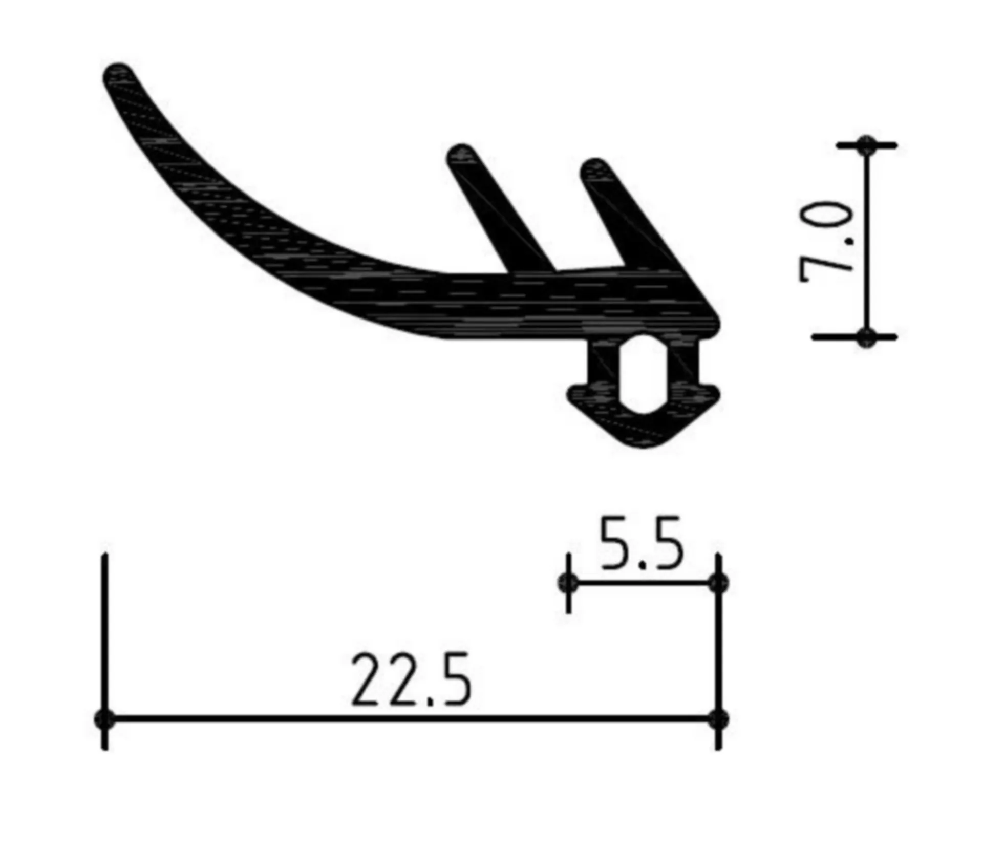 Deventer S 5547 joint de raccordement mural (PVC, noir)