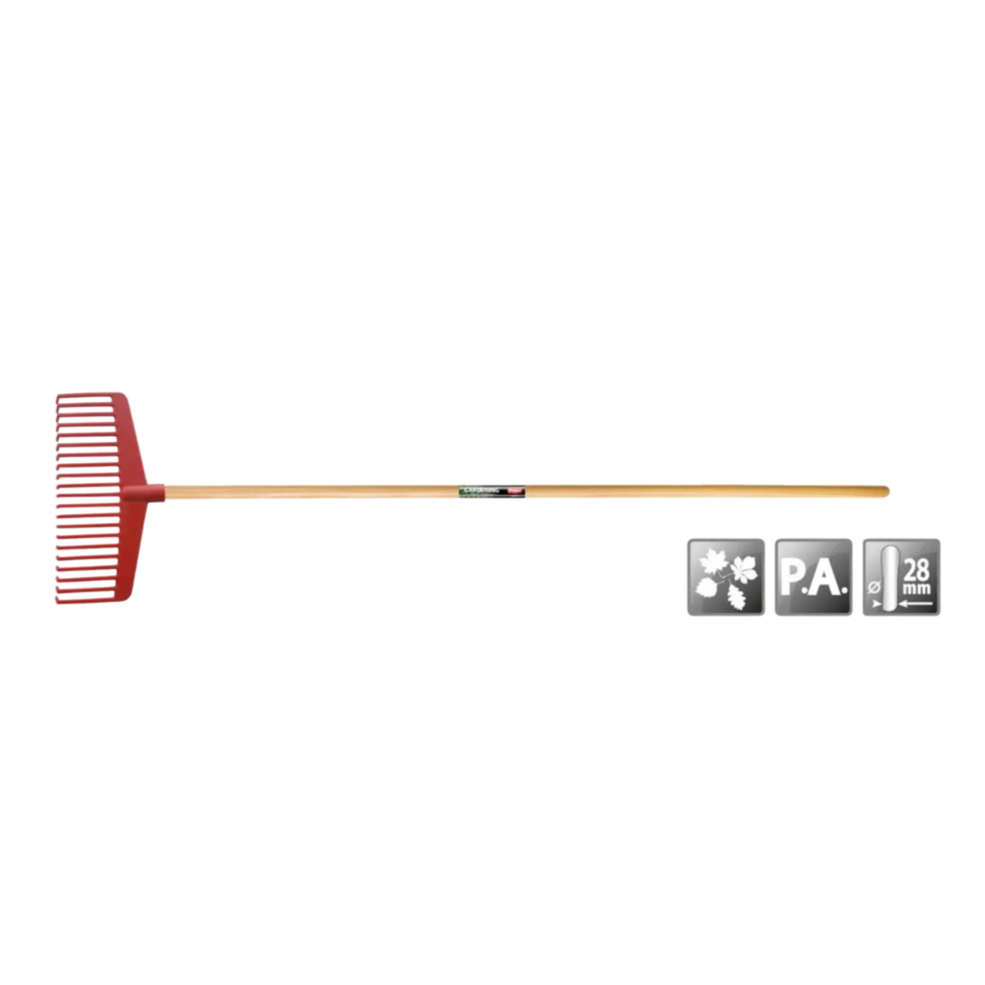 Râteau à feuilles en polyamide (380 mm) avec manche Râteau à feuilles en polyamide (380 mm) avec manche