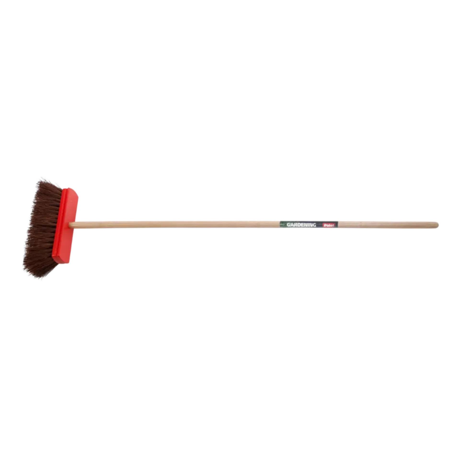 Balai laqué rouge FSC (30 cm) avec bahia et manche
