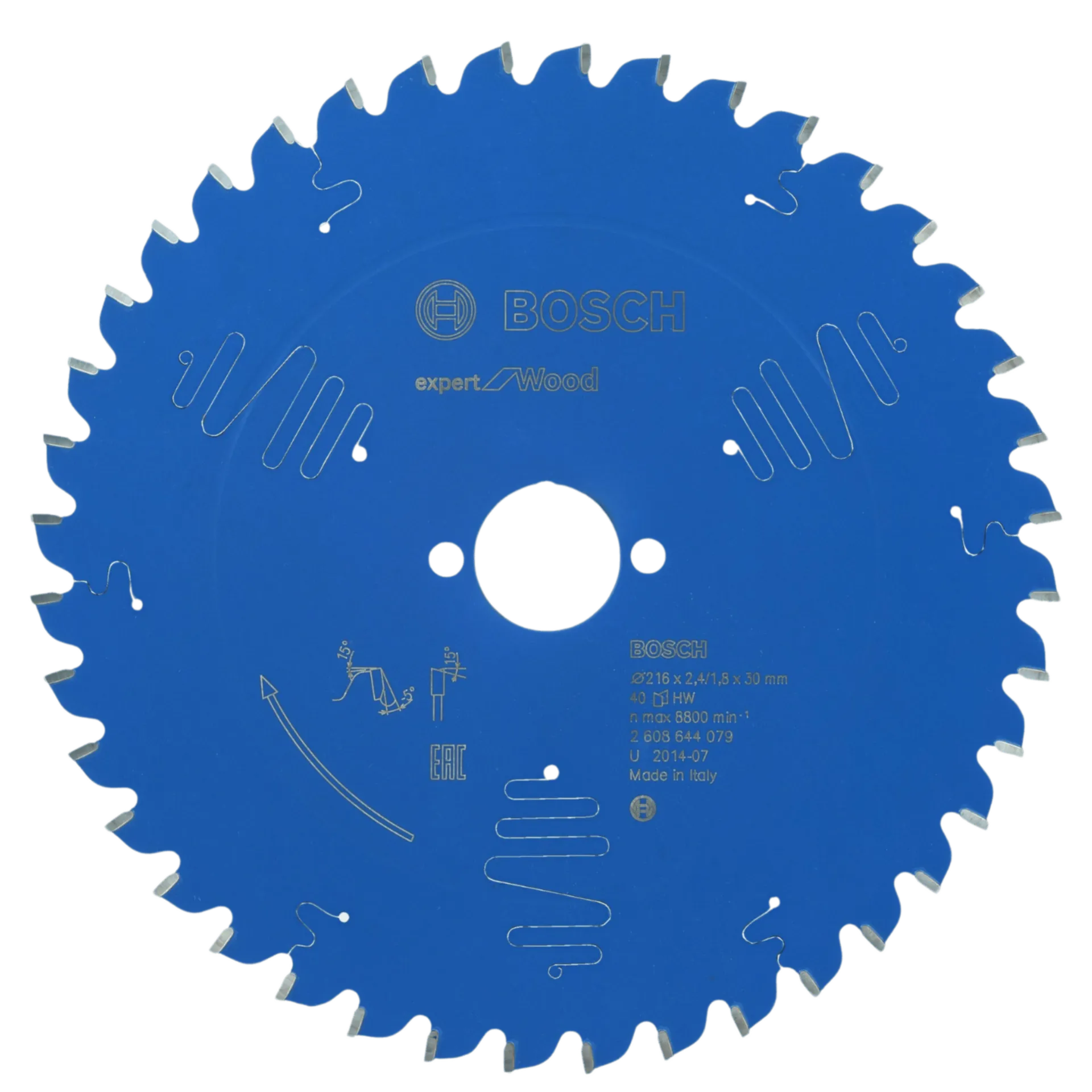 Cirkelzaagblad expert for wood 216 x 30 x 2,4 mm, 40T - 2608644079