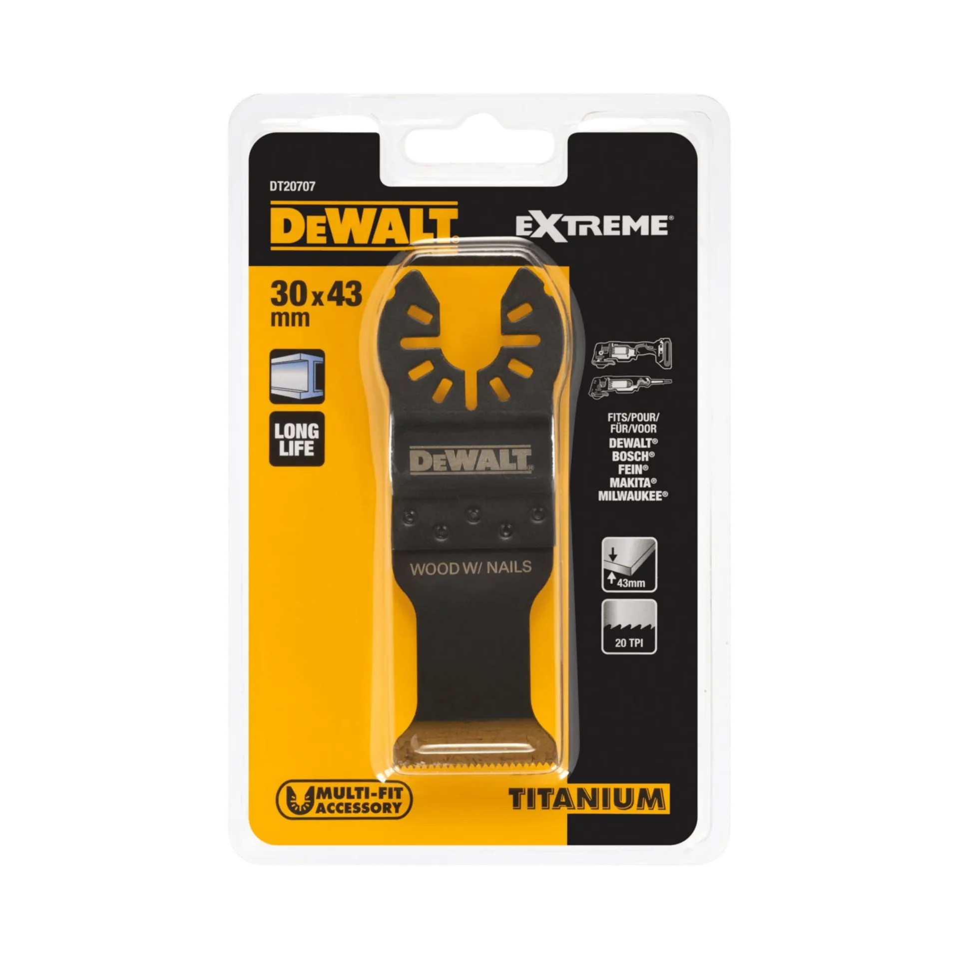 Lame de scie plongeante en titane pour métal 43 x 31 mm - DT20707-QZ