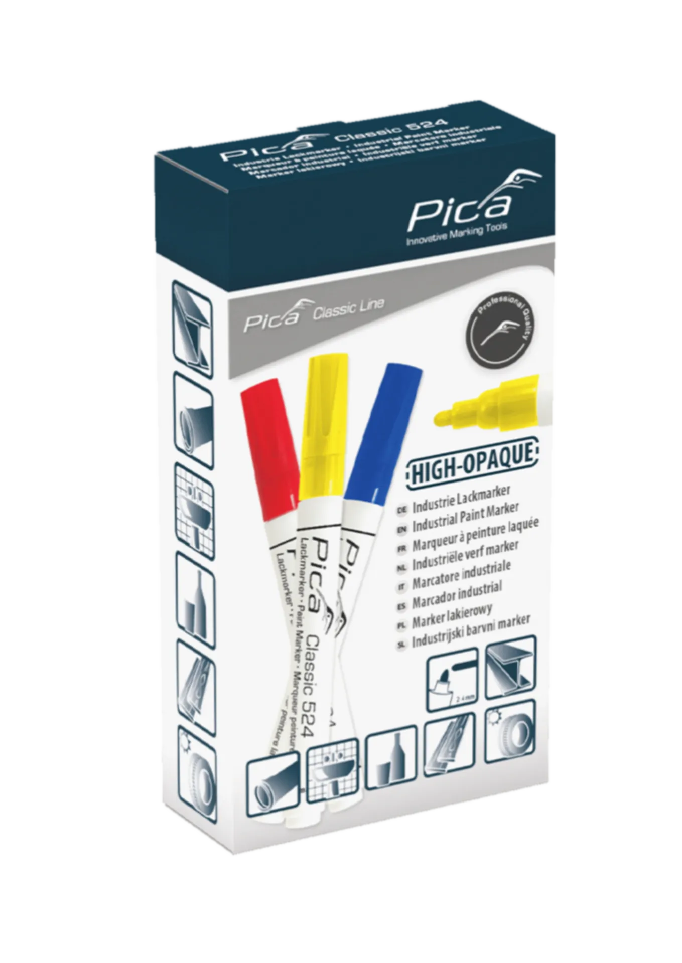 PICA 524/41 Lakmarker 2-4mm ronde tip blauw