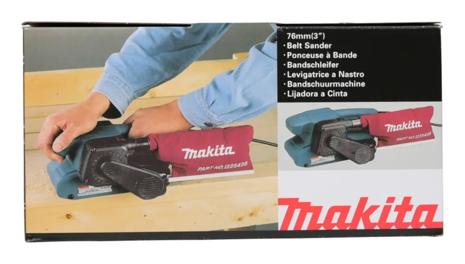 Makita 9911J bandschuurmachine (76x457 mm, 650 W)