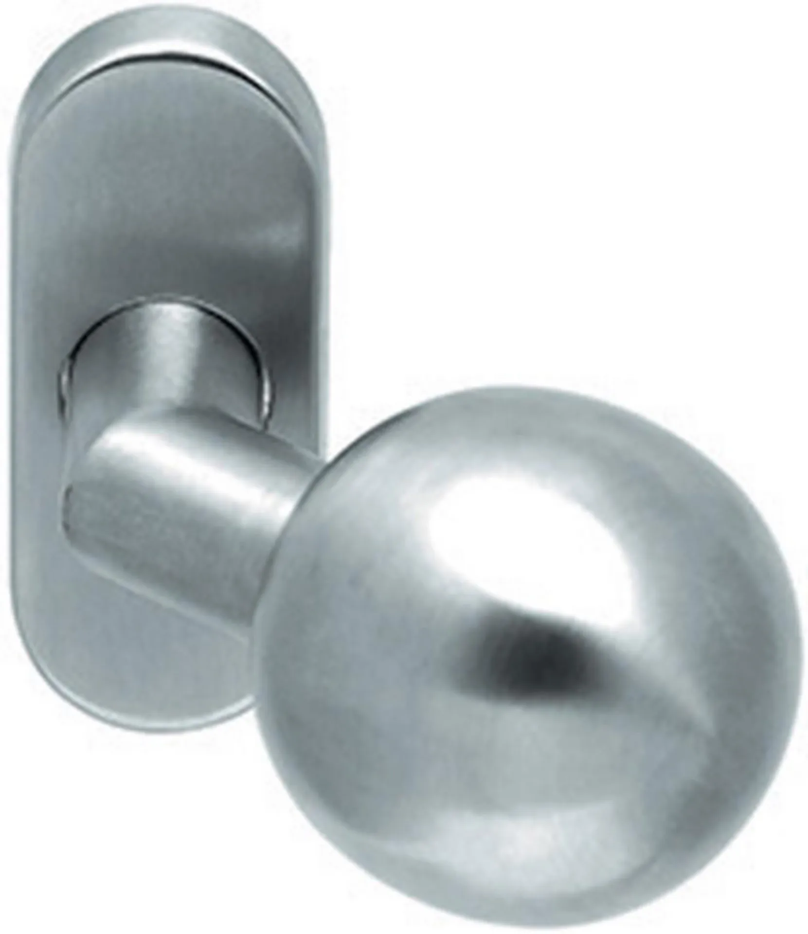 Artitec 91380 deurknop (verkropt, diameter 50 mm, vast op ovale rozet, inox)