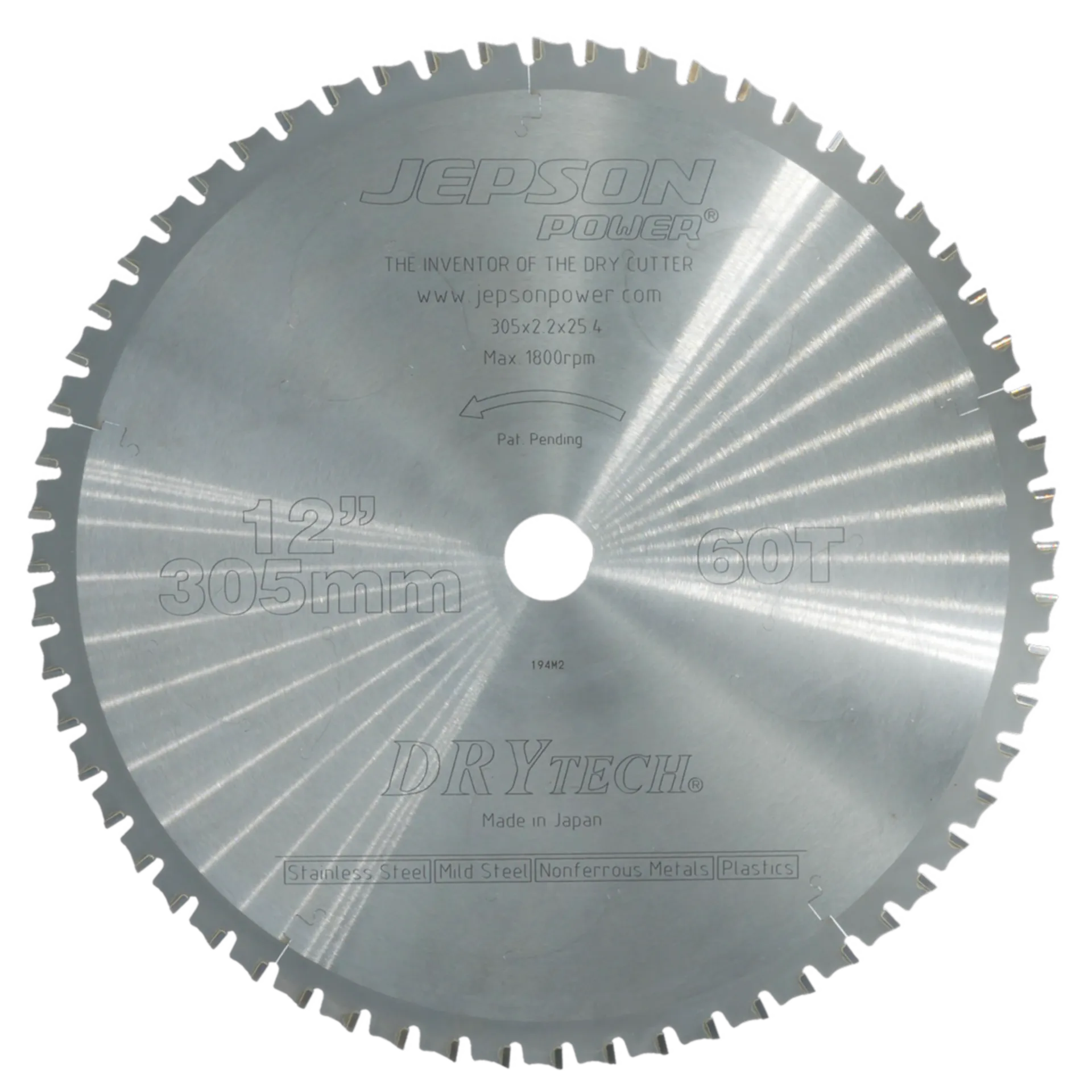 CIRKELZAAGBLAD VOOR STAAL EN INOX Ø 305 X 25.4 X 60T V. DRY-CUTTER REF.600530 40