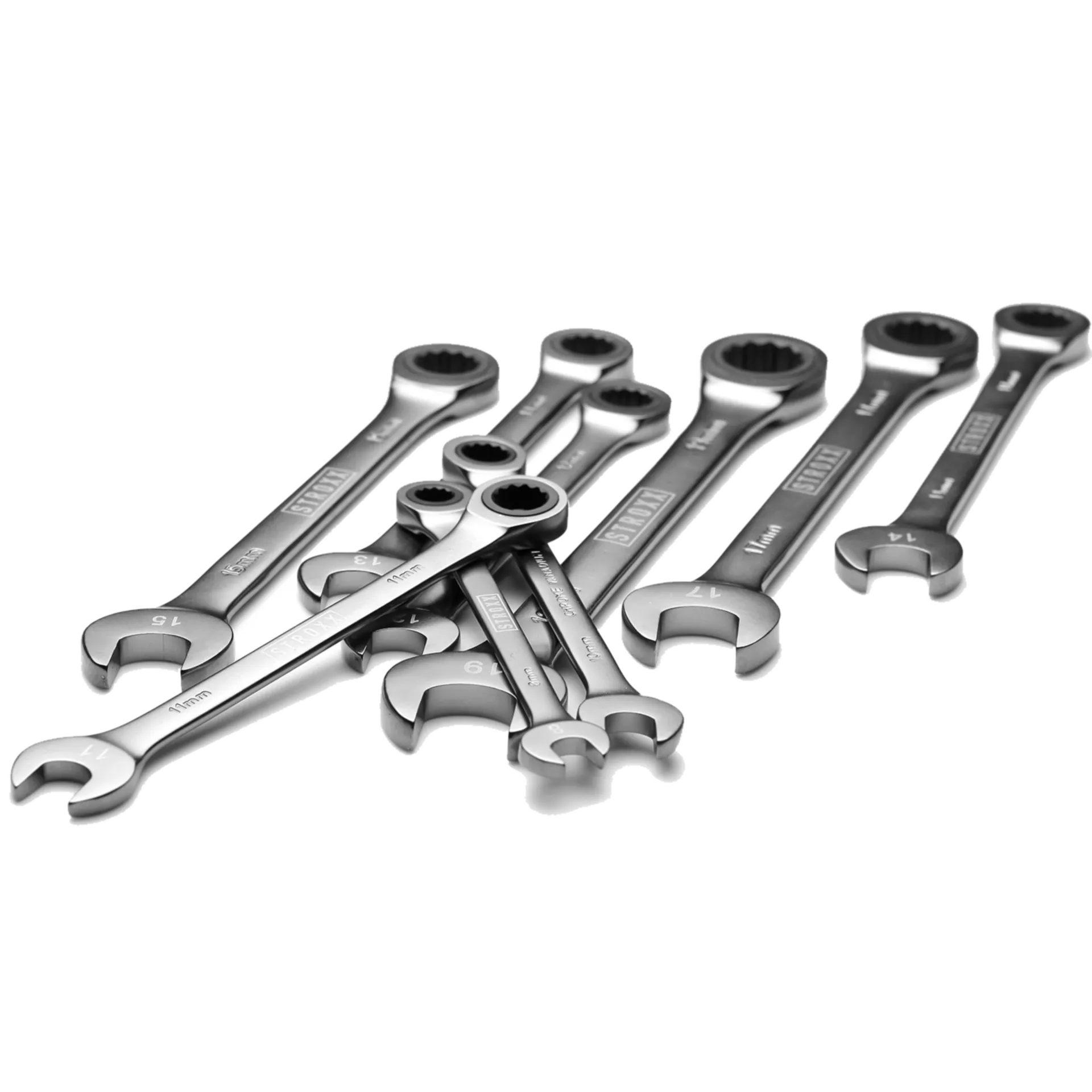 Jeu de clés mixtes à cliquet 8-19mm (9 pièces) Jeu de clés mixtes à cliquet 8-19mm (9 pièces)