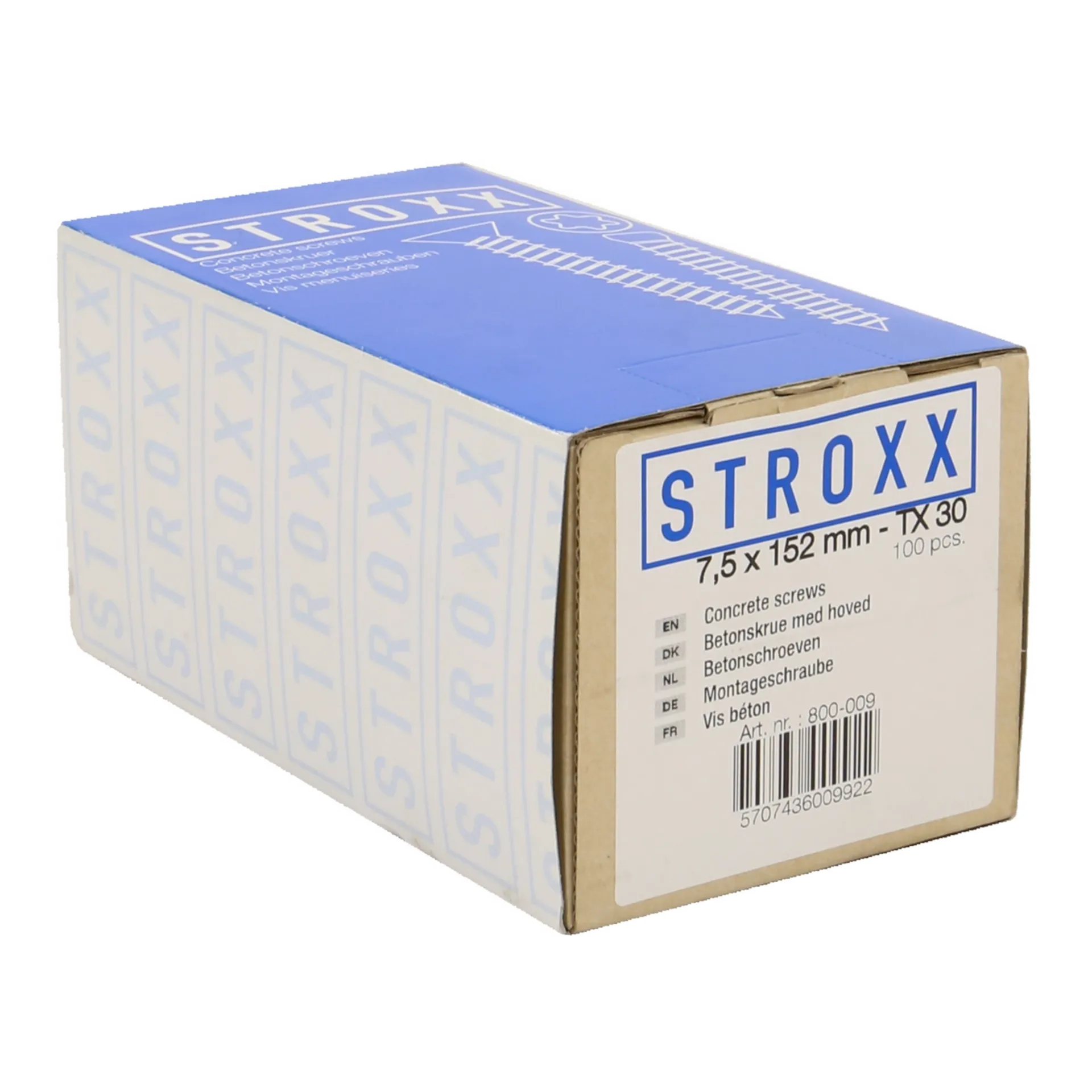 Kozijnschroef Verzonken Kop 7,5 x 152 mm TX30 Kozijnschroef Verzonken Kop 7,5 x 152 mm TX30