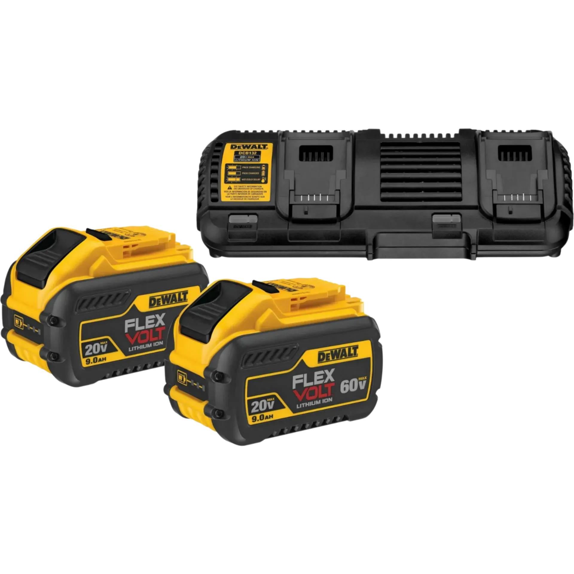 Batterijset 2 x 9 Ah Li-Ion DCB132X2 54V met duolader Batterijset 2 x 9 Ah Li-Ion DCB132X2 54V met duolader