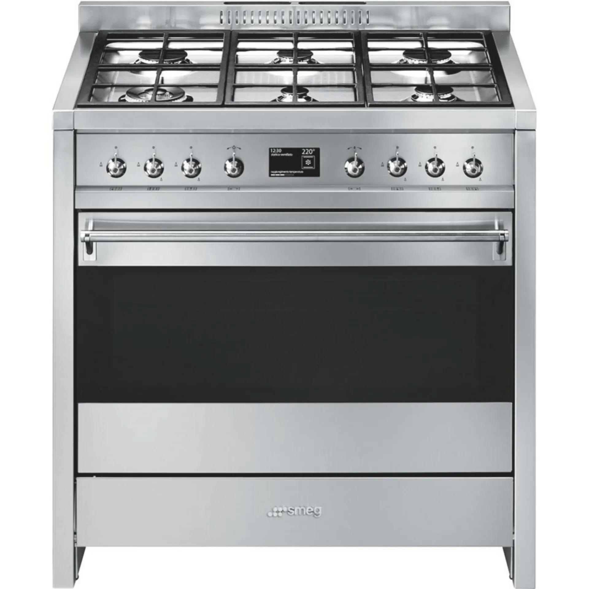 SMEG A1-9 Centre de cuisson 90 x 60 x 90 - 6 brûleurs gaz - four multifonction