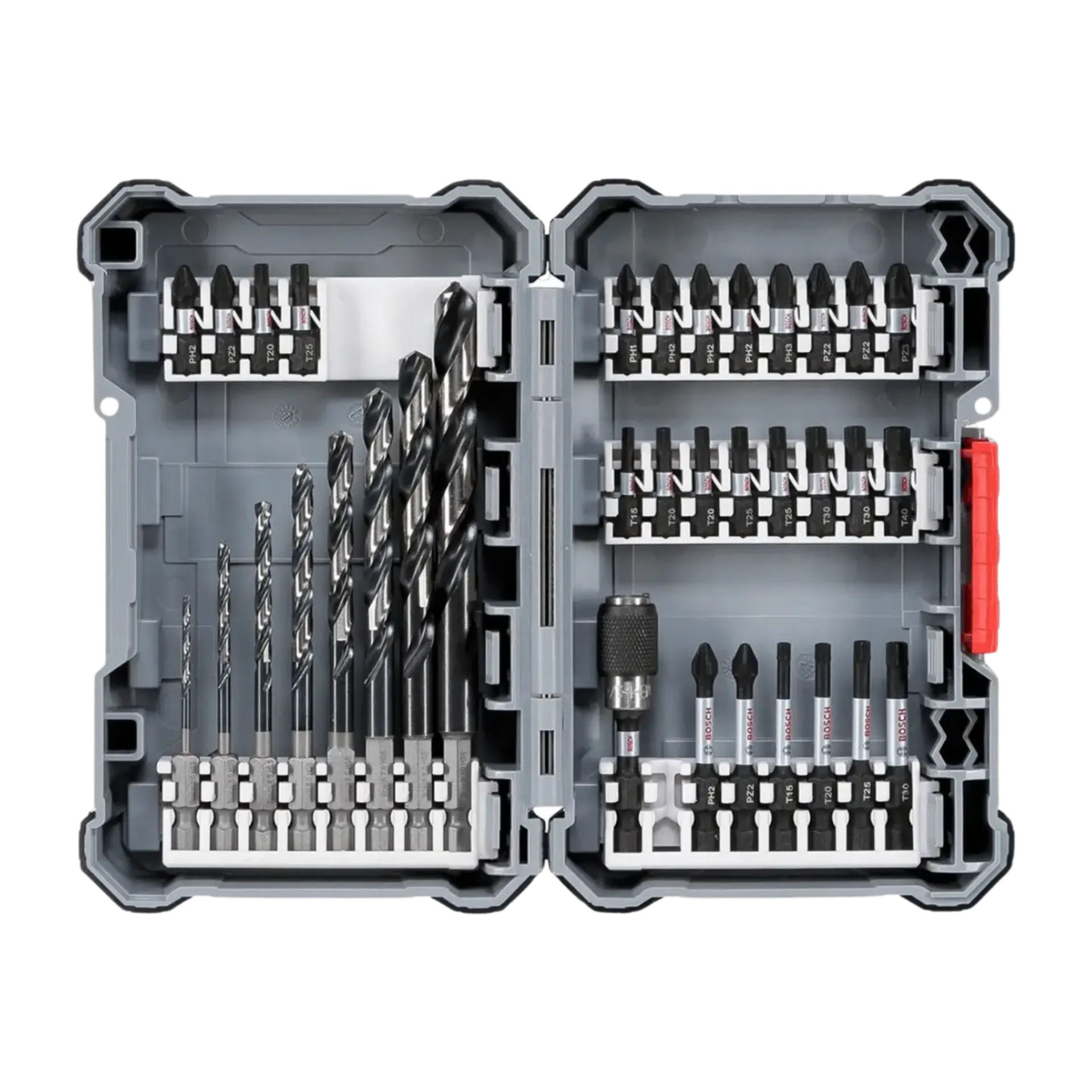Set (35) metaalboren en bitsen Pick and Click Impact Control HSS