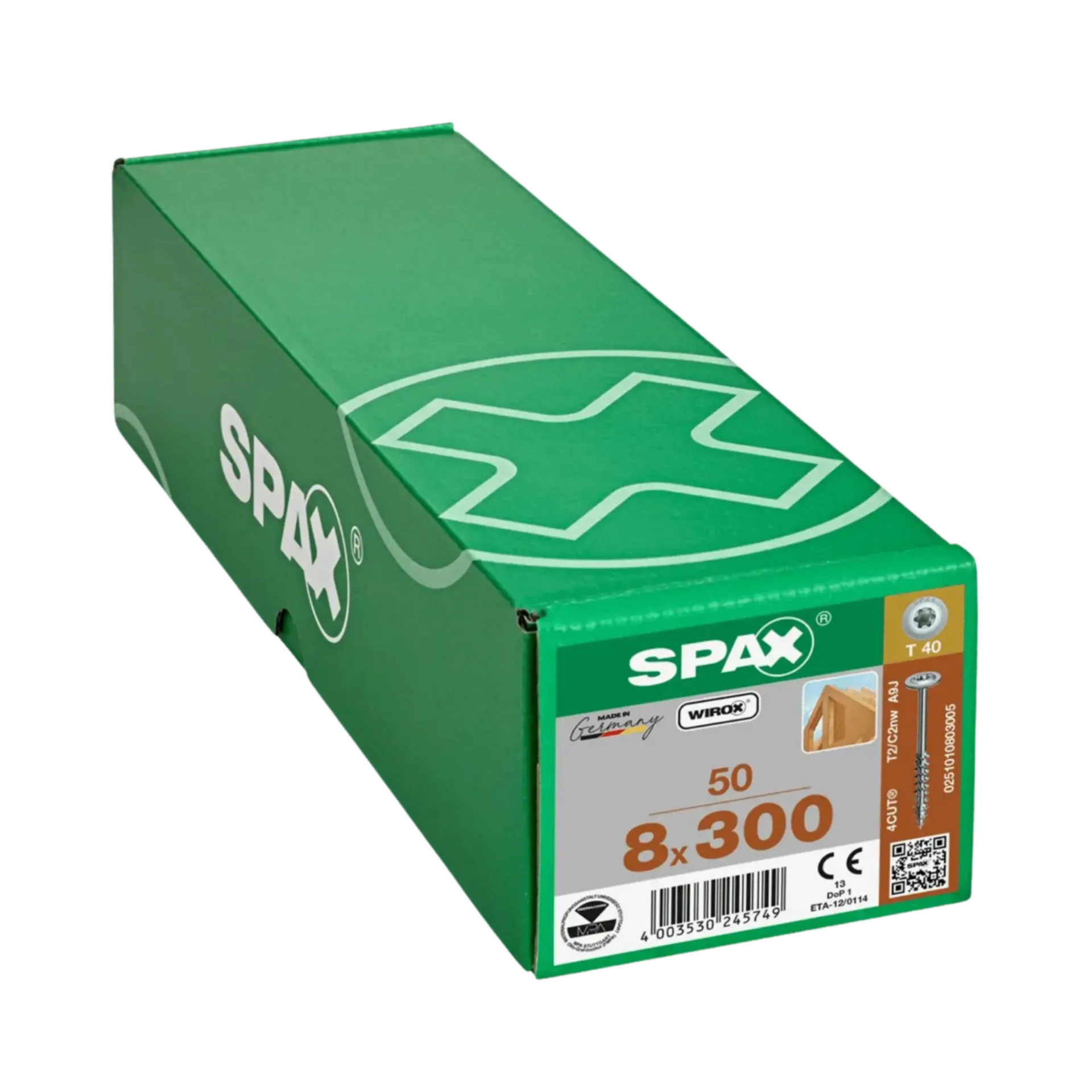 Vis de construction à filetage partiel tête disque 8,0x300 TX40 Wirox 50 pièces Vis de construction à filetage partiel tête disque 8,0x300 TX40 Wirox 50 pièces