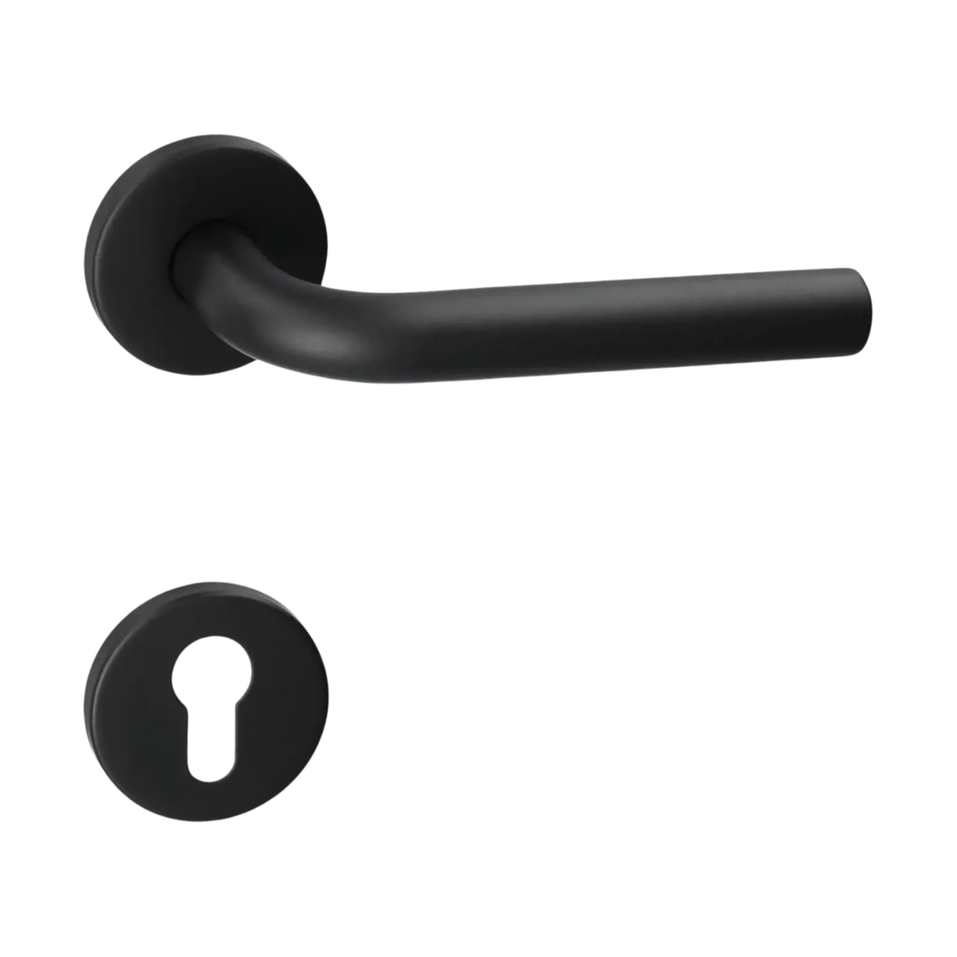 Poignée de porte Pro en L 19 mm noir R+cylindre E